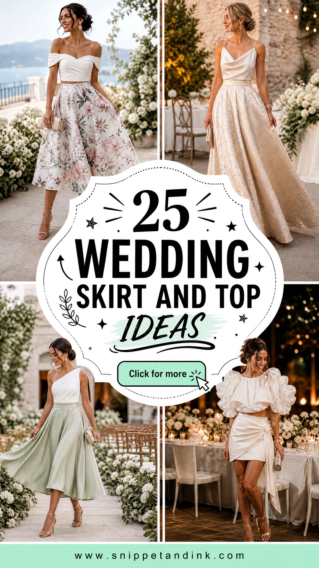 25 Wedding Skirt and Top Ideas Chic Two-Piece Looks to Try - 25 Wedding Skirt and Top Ideas: Chic Two-Piece Looks to Try