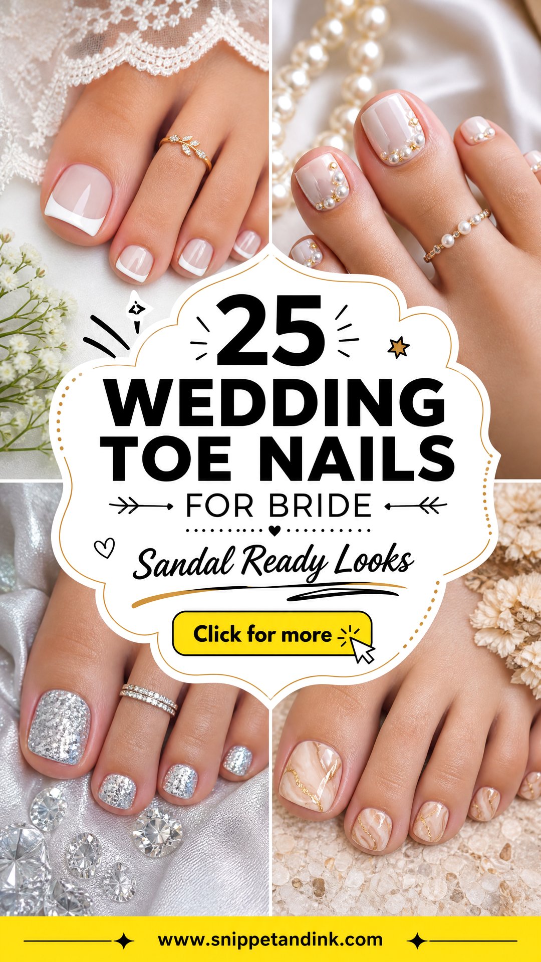 25 Wedding Toe Nails for Bride Pretty Sandal-Ready Looks - 25 Wedding Toe Nails for Bride: Pretty Sandal-Ready Looks