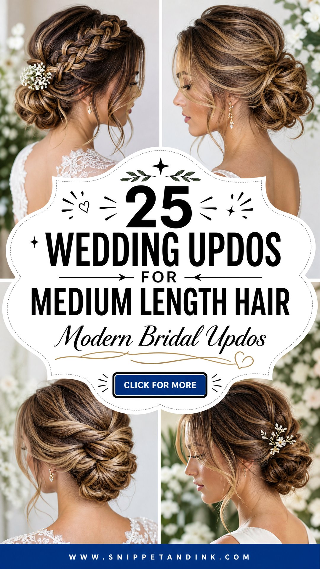25 Wedding Updos for Medium Length Hair for Modern Brides - 25 Wedding Updos for Medium Length Hair for Modern Brides