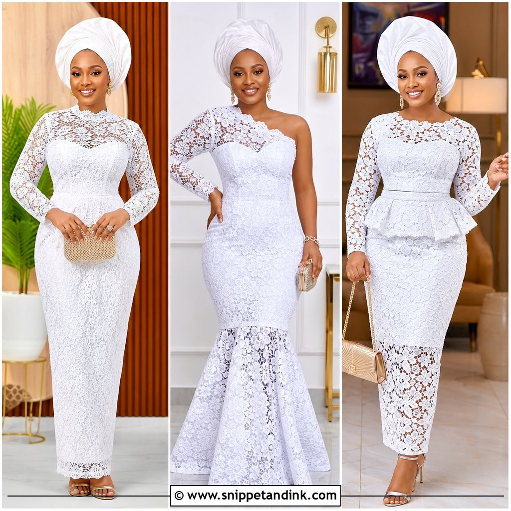 25 White Aso Ebi Lace Gown Styles: Elegant Looks to Inspire
