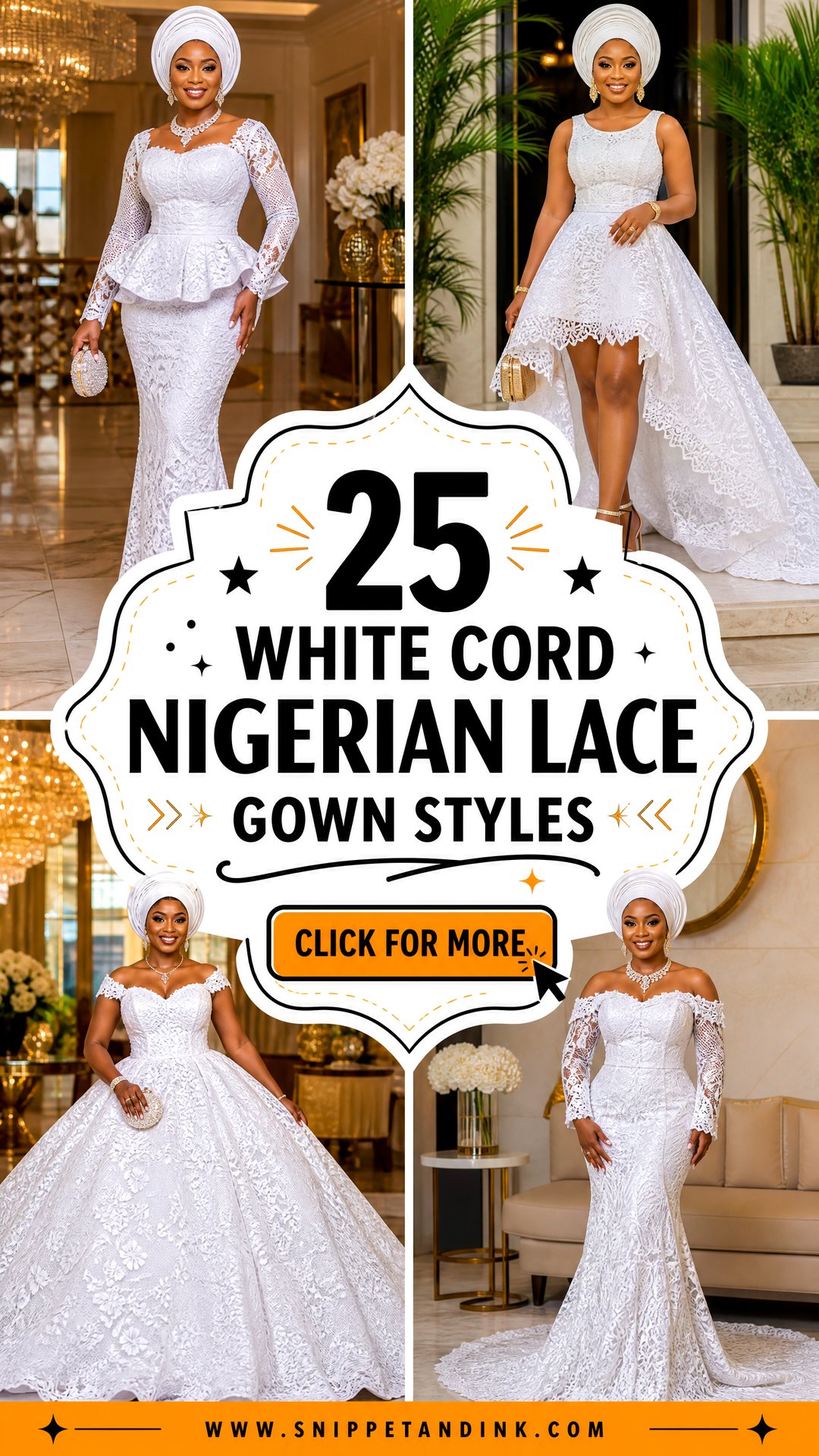 25 White Cord Nigerian Lace Gown Styles Elegant Nigerian Looks - 25 White Cord Nigerian Lace Gown Styles: Elegant Nigerian Looks