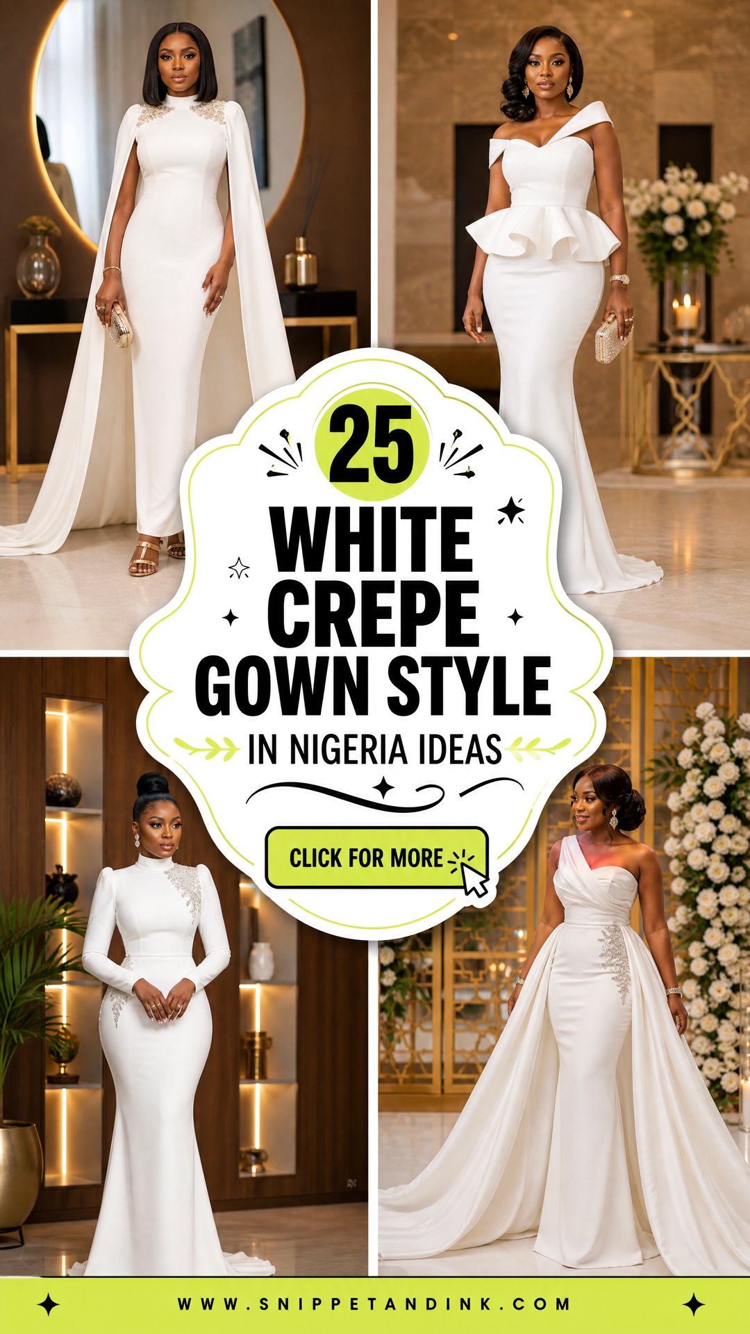 25 White Crepe Gown Style in Nigeria Ideas Chic Looks to Try - 25 White Crepe Gown Style in Nigeria Ideas: Chic Looks to Try