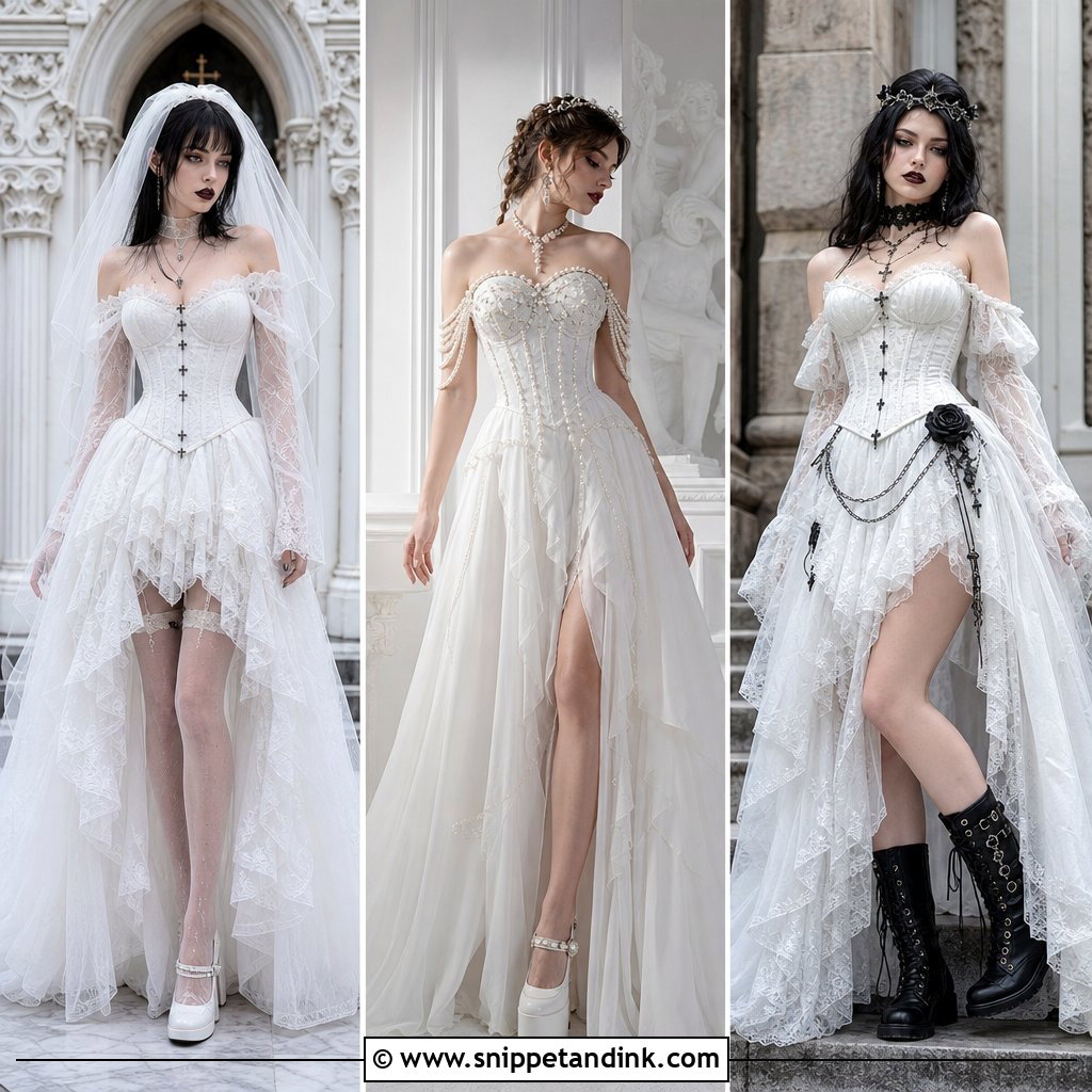 25 White Goth Wedding Dress Ideas: Bold Romance for Modern Brides