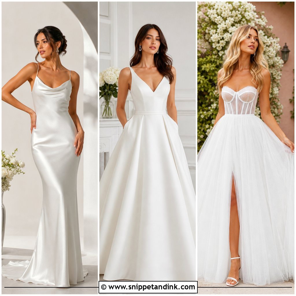 25 White Gown Styles: Elegant Looks for Weddings and Events