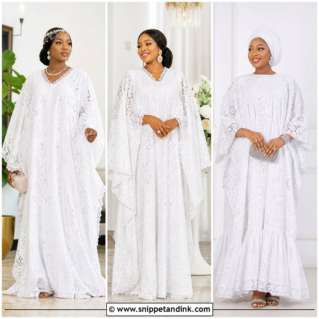 25 White Lace Bubu Gown Styles: Elegant Looks for Every Occasion