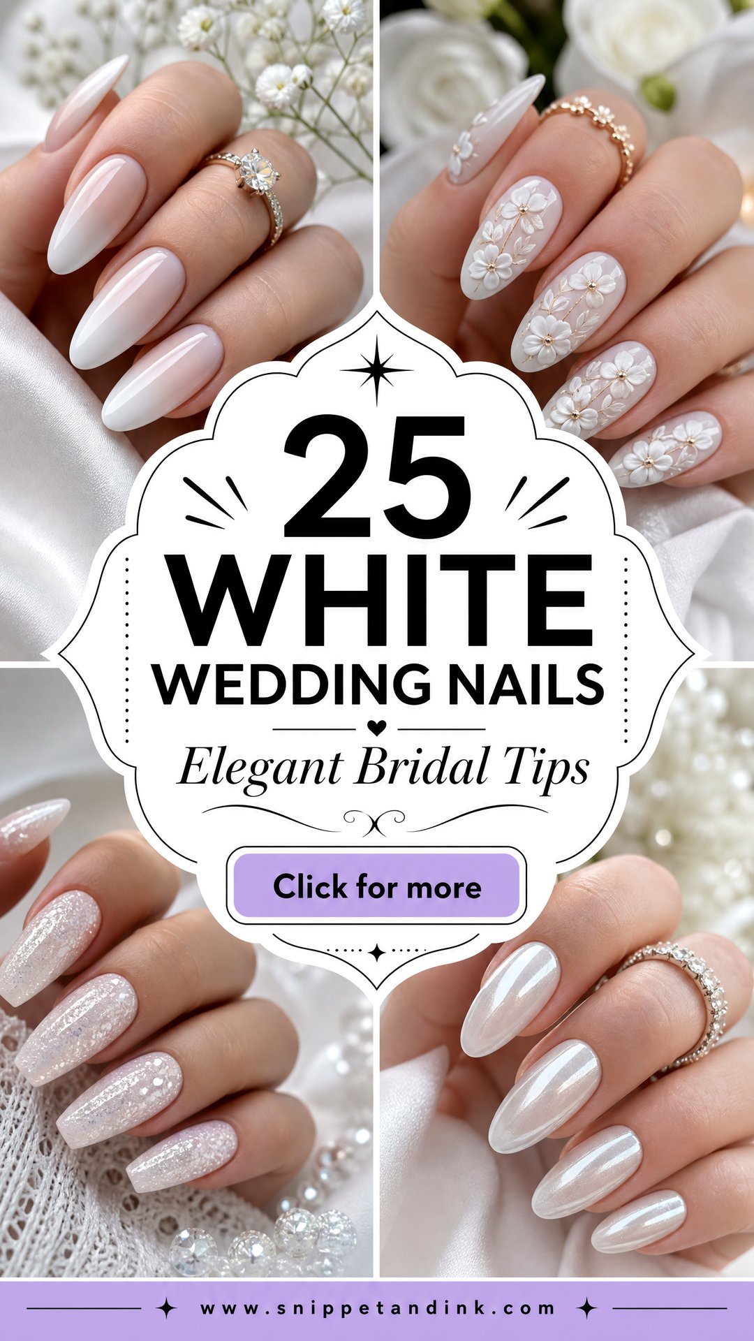 25 White Wedding Nails for Bride Elegant Looks to Save - 25 White Wedding Nails for Bride: Elegant Looks to Save