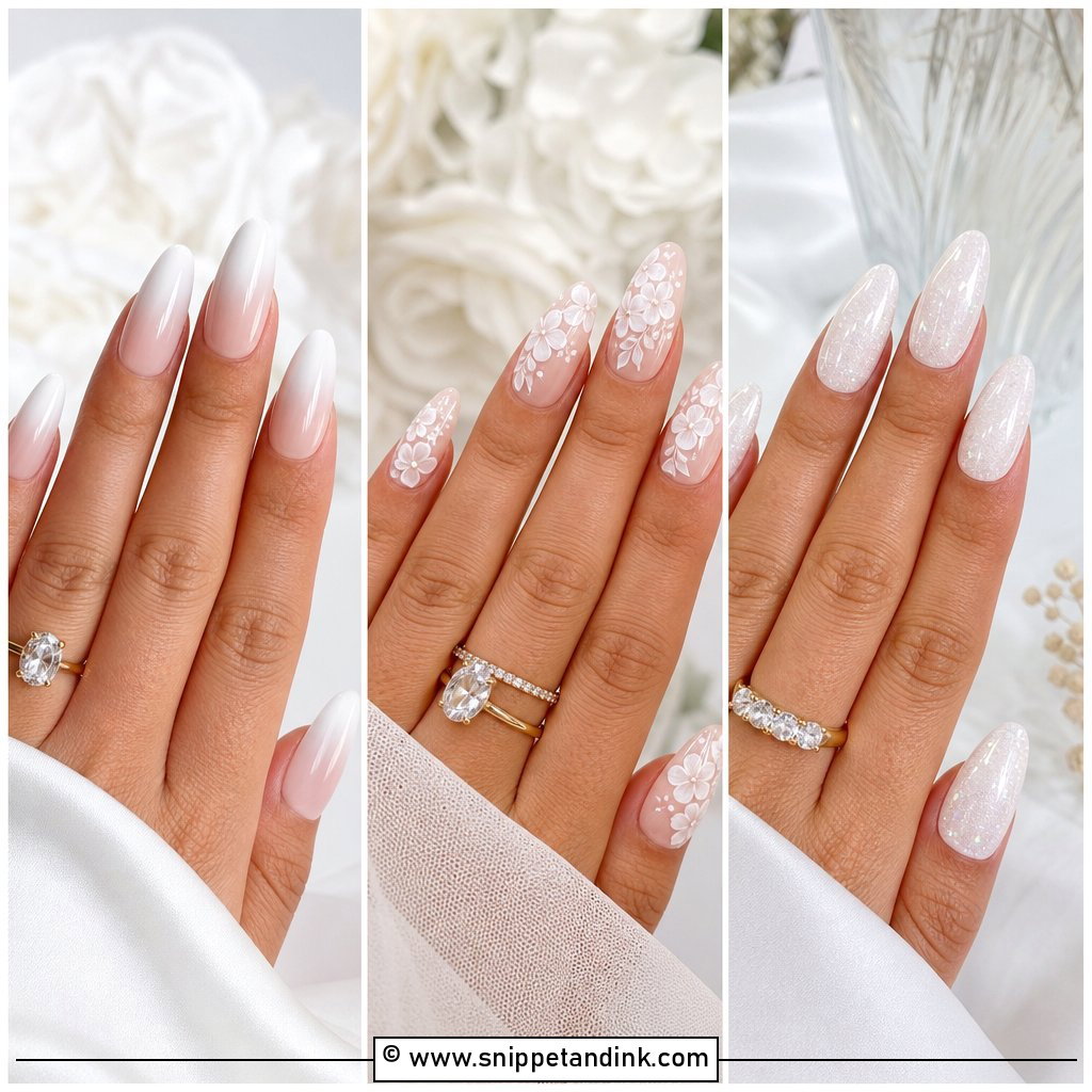 25 White Wedding Nails for Bride Elegant Looks to Save