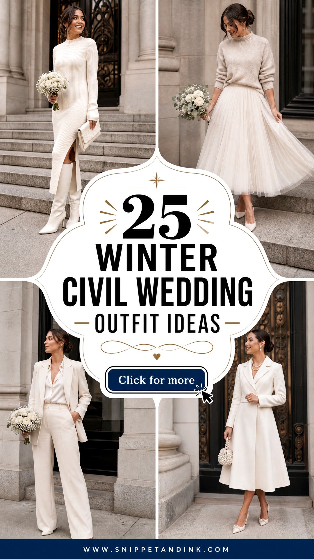 25 Winter Civil Wedding Outfit Ideas for Chic City Brides - 25 Winter Civil Wedding Outfit Ideas for Chic City Brides