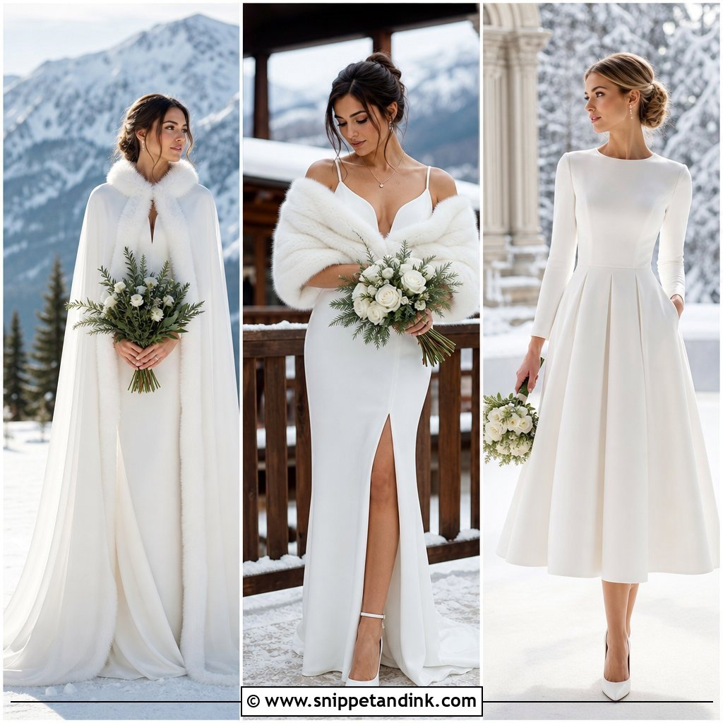 25 Winter Elopement Dress Ideas for a Magical Snowy Ceremony