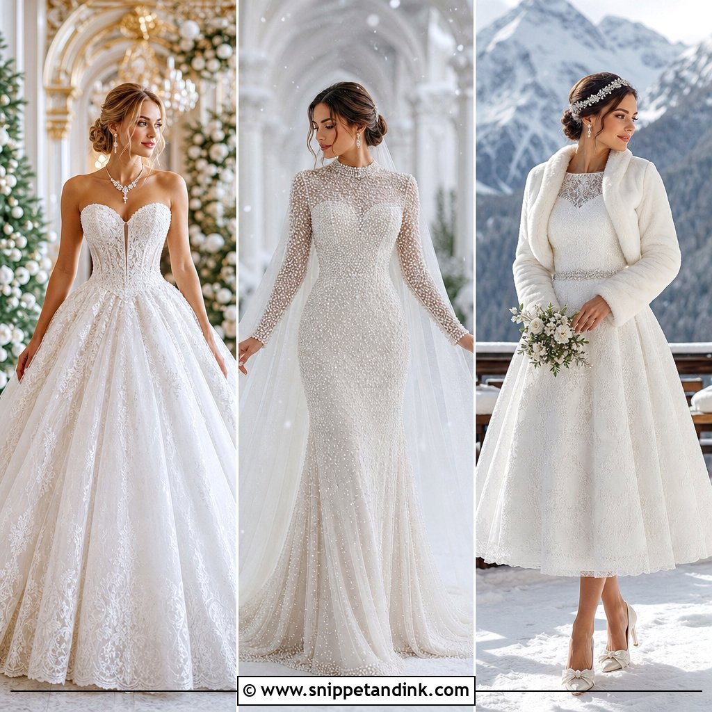 25 Winter Wedding Gowns: Romantic Styles for Snowy Ceremonies