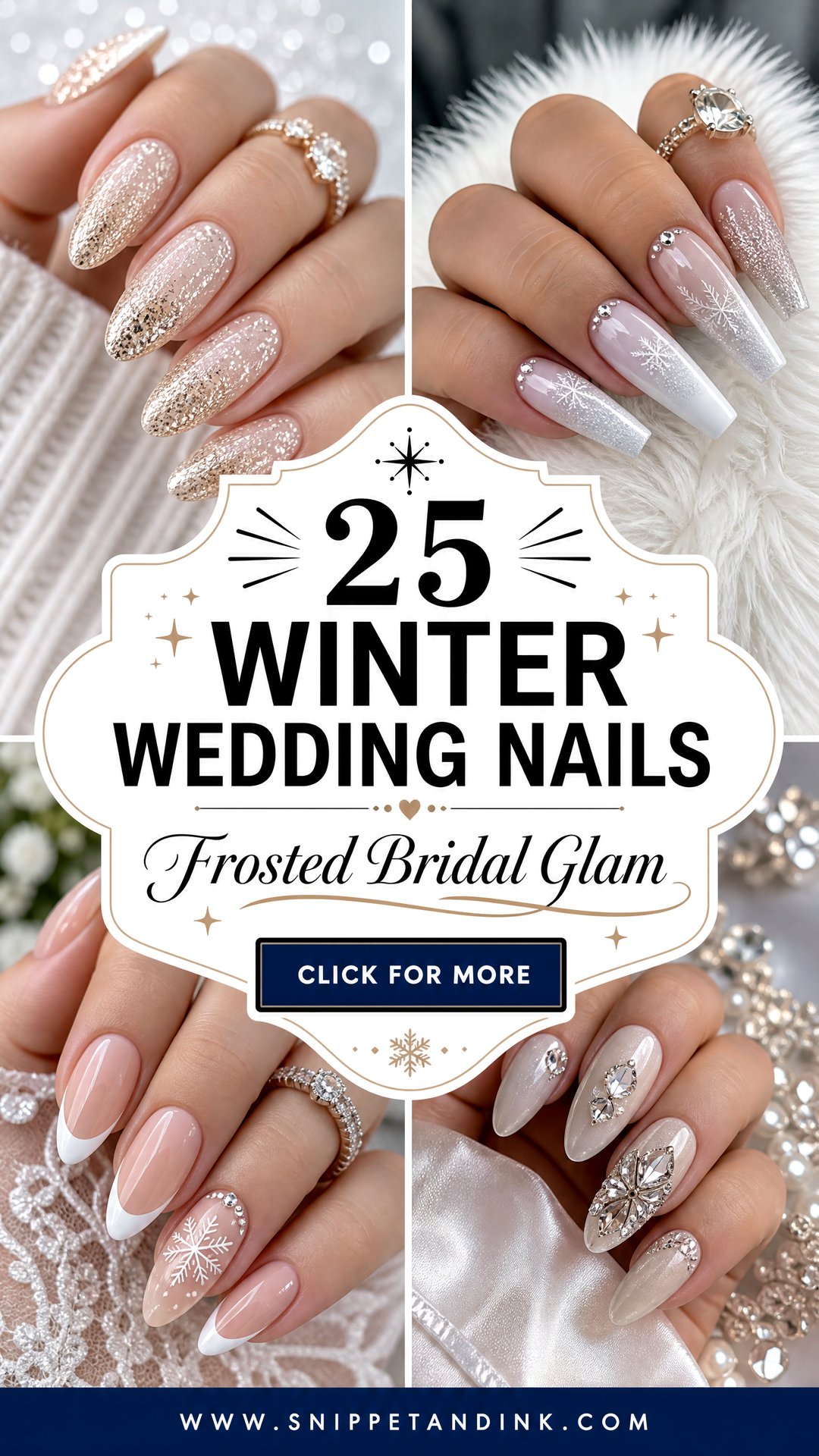25 Winter Wedding Nails for Frosty Elegant Bridal Style - 25 Winter Wedding Nails for Frosty, Elegant Bridal Style