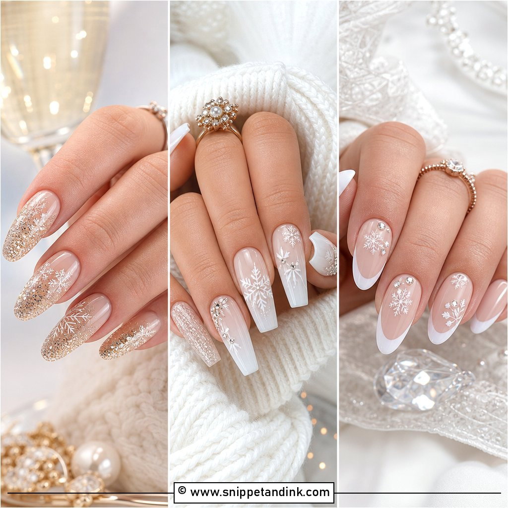 25 Winter Wedding Nails for Frosty Elegant Bridal Style
