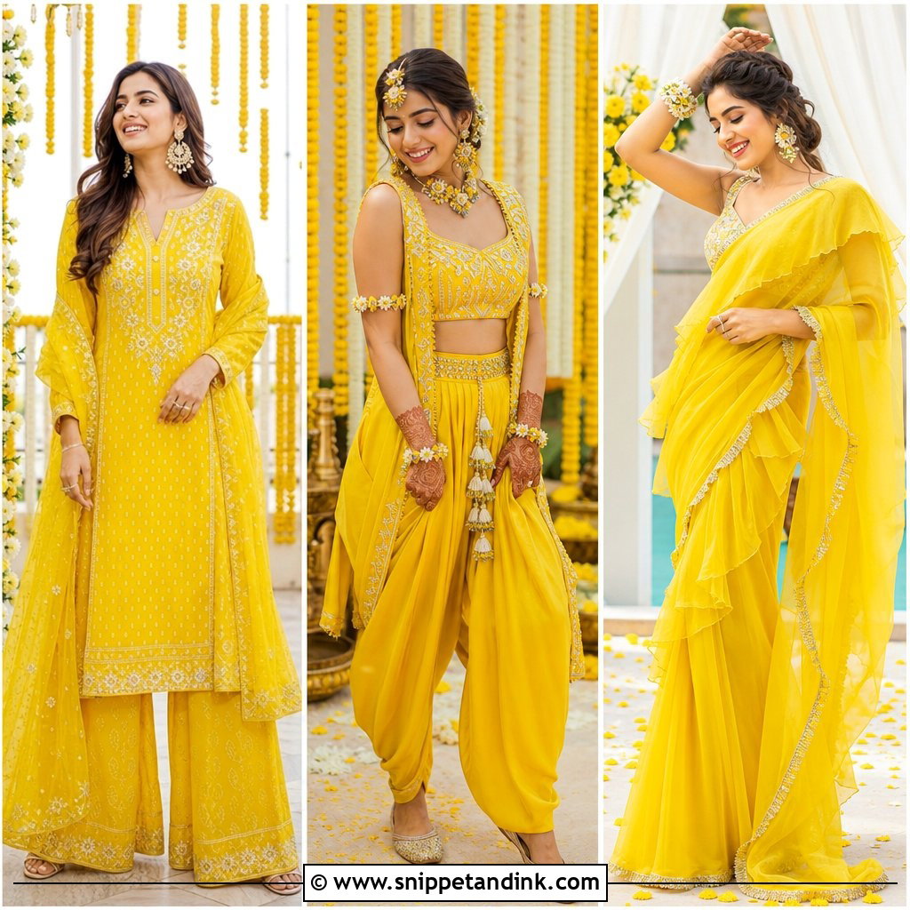 25 Yellow Haldi Outfit for Bride Ideas for Radiant Bridal Style