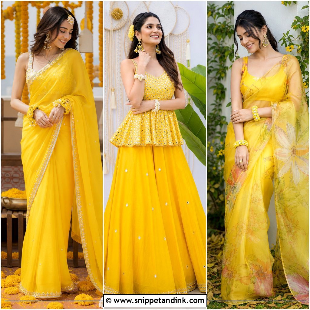 25 Yellow Outfit for Haldi Function Ideas for Bright Haldi Style