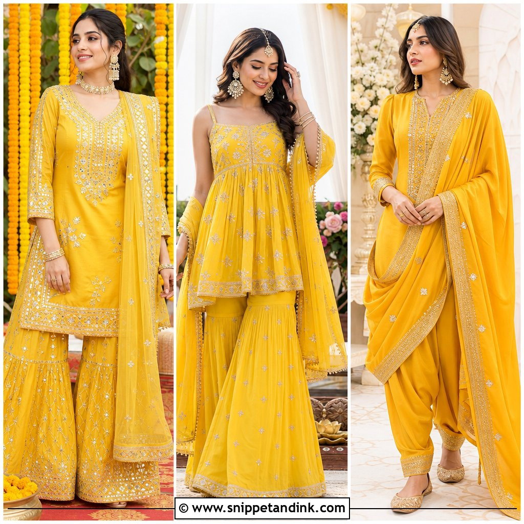 25 Yellow Suit for Haldi Function Ideas Brides Will Love