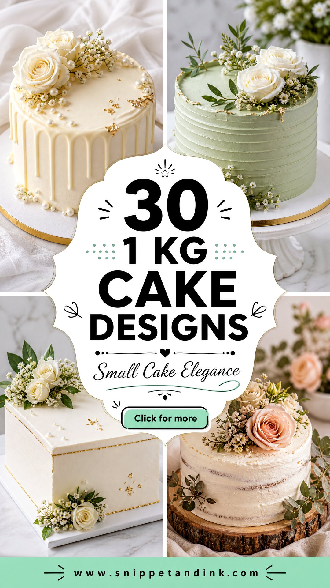 30 1 Kg Cake Designs for Wedding Elegant Small Cakes - 30 1 Kg Cake Designs for Wedding: Elegant Small Cakes
