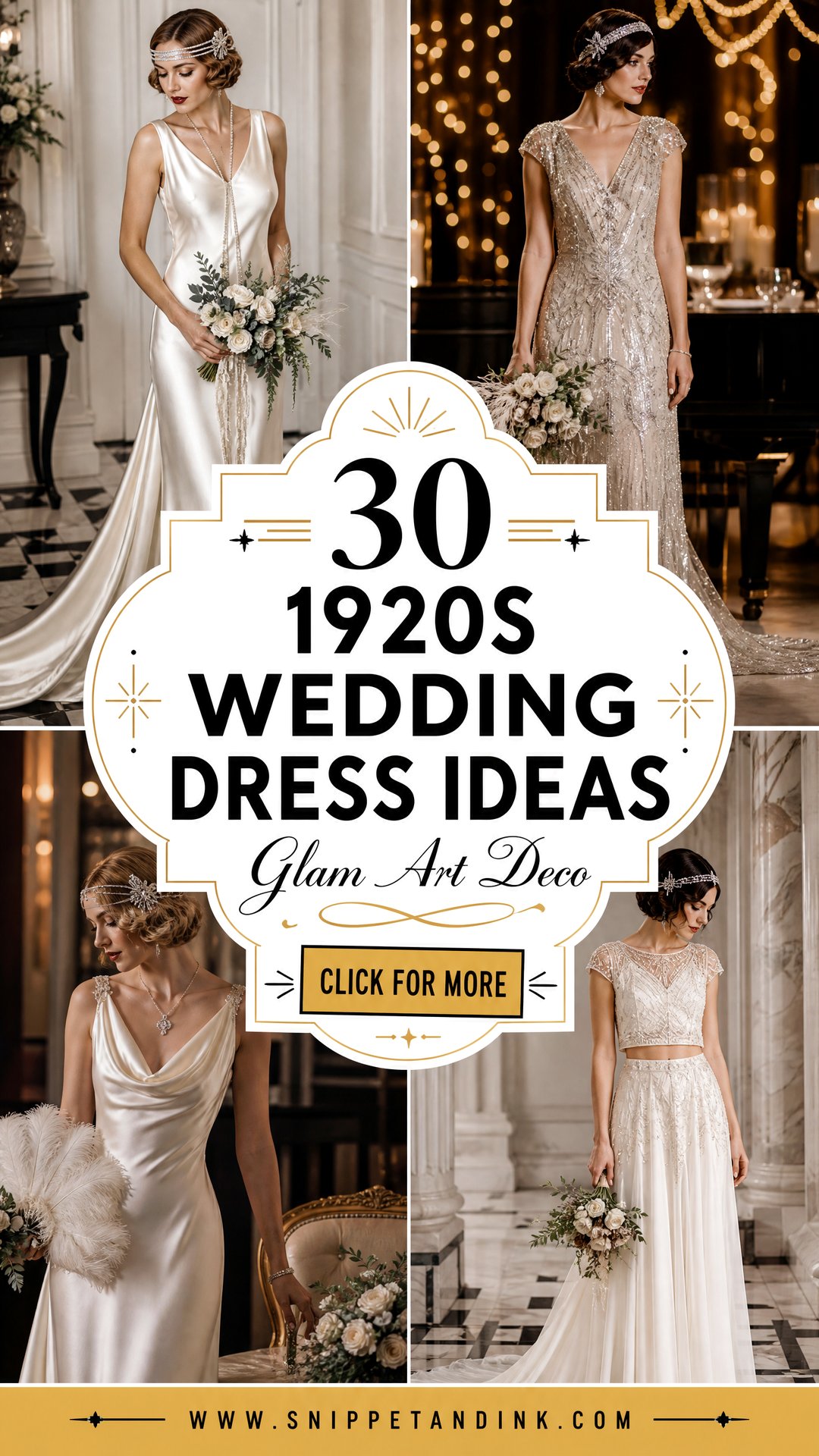 30 1920s Wedding Dress Ideas for Glam Art Deco Brides - 30 1920s Wedding Dress Ideas for Glam Art Deco Brides