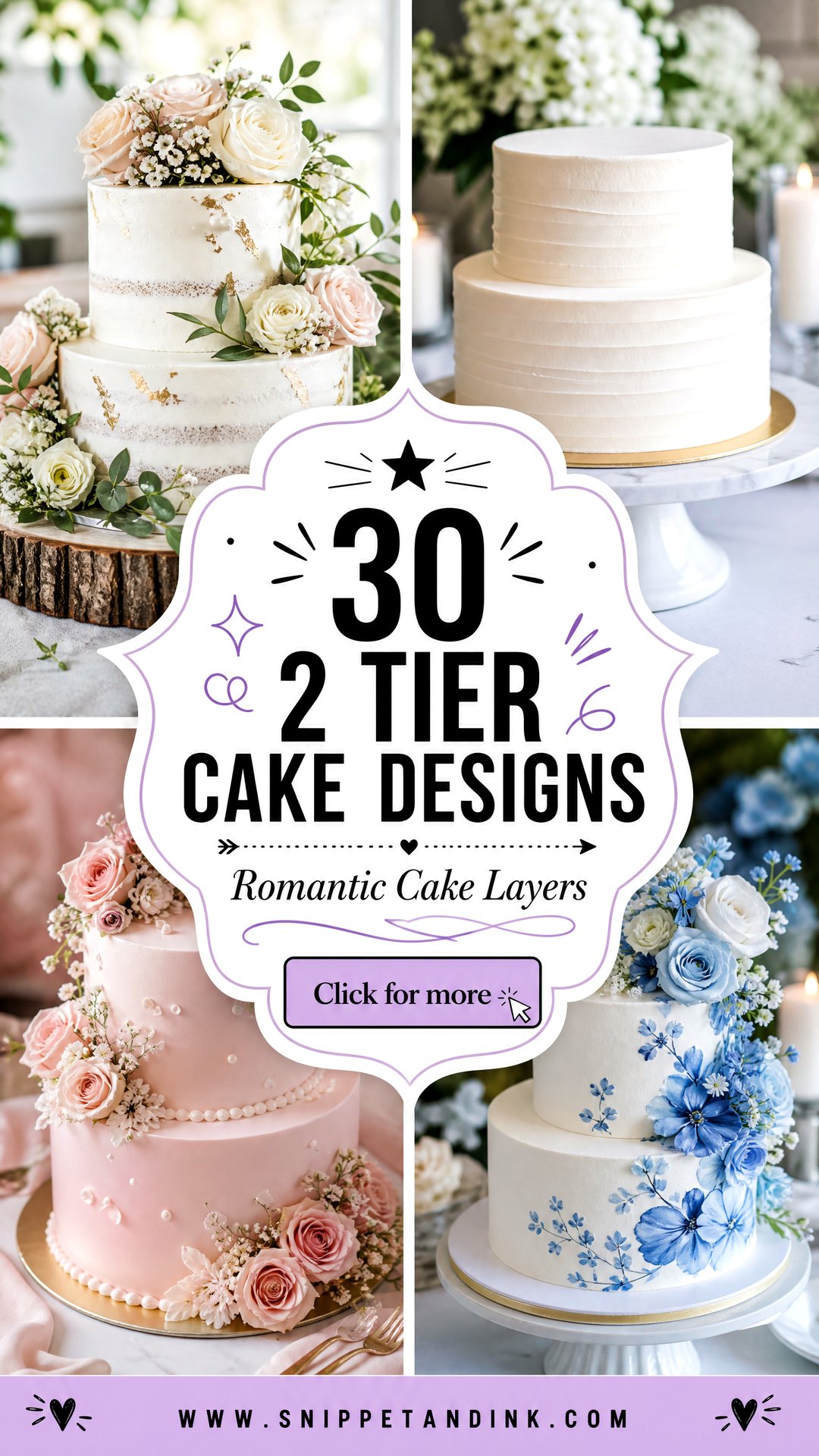 30 2 Tier Cake Designs for Wedding Elegant Ideas to Love - 30 2 Tier Cake Designs for Wedding: Elegant Ideas to Love