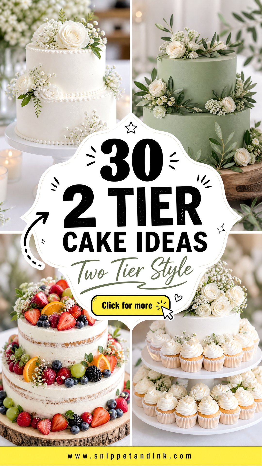 30 2 Tier Cake Ideas for Wedding Stunning Styles to Save - 30 2 Tier Cake Ideas for Wedding: Stunning Styles to Save