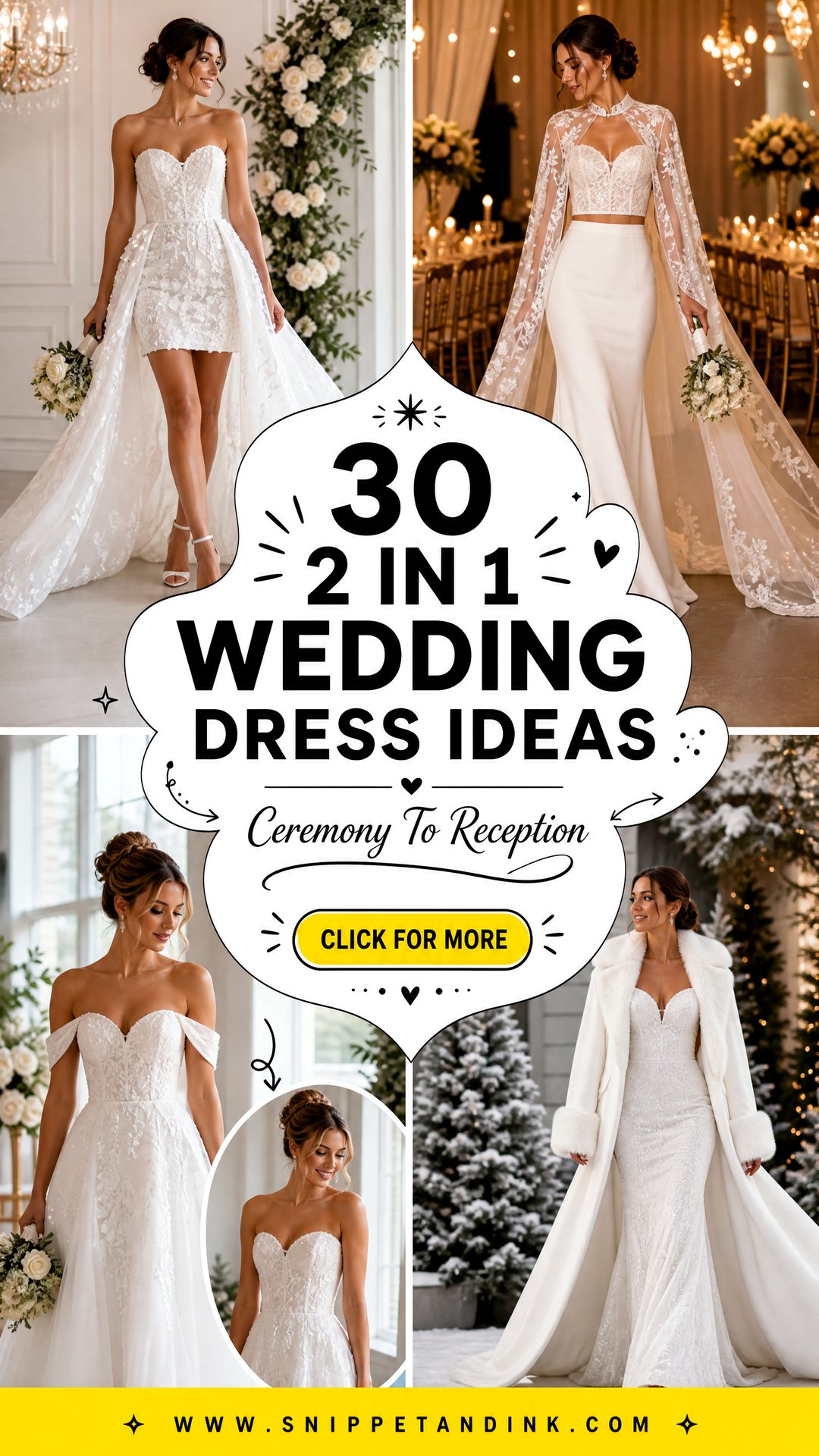 30 2 in 1 Wedding Dress Ideas for Ceremony to Reception - 30 2 in 1 Wedding Dress Ideas for Ceremony to Reception
