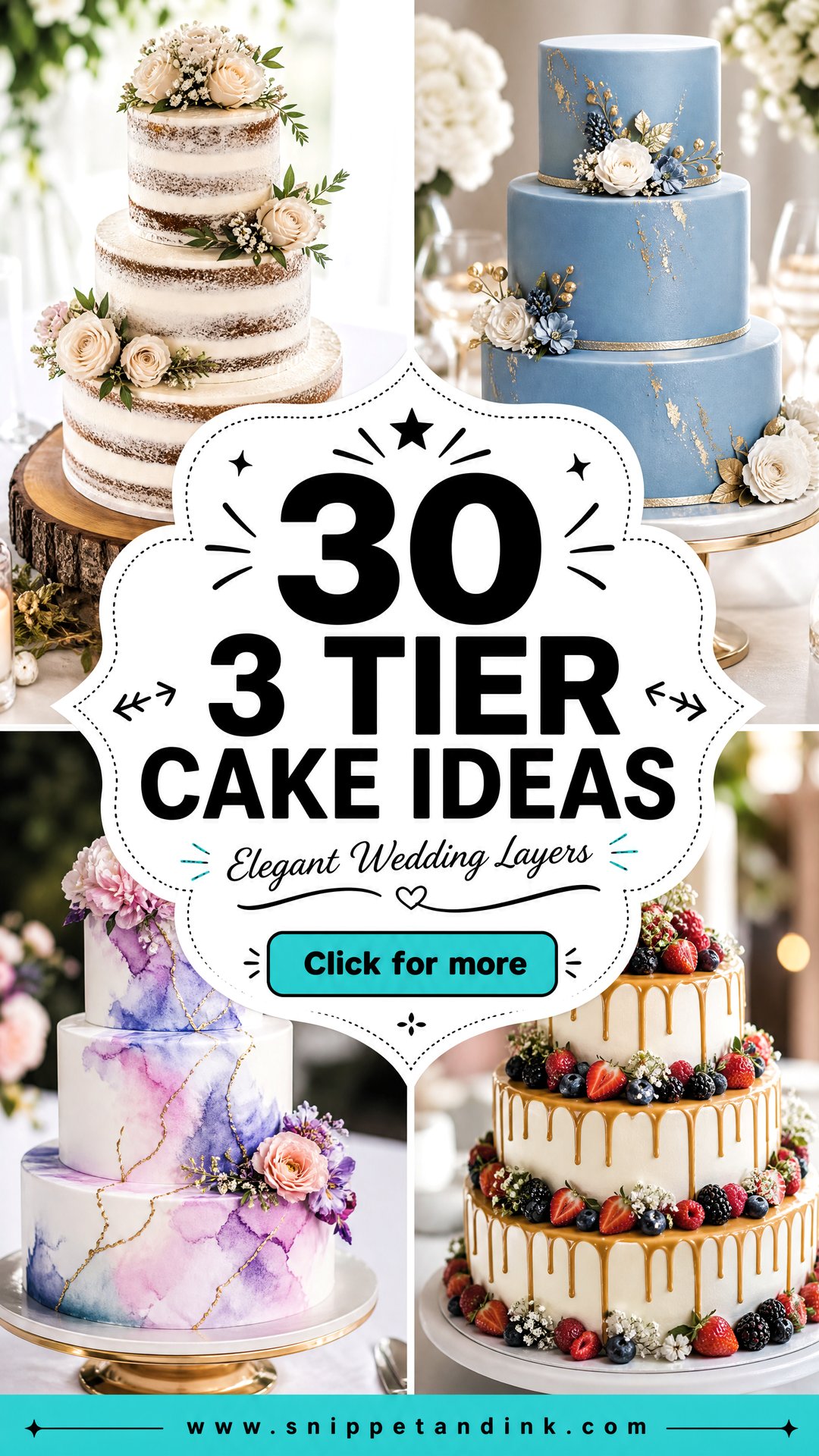 30 3 Tier Cake Ideas for Wedding Elegant Designs to Love - 30 3 Tier Cake Ideas for Wedding: Elegant Designs to Love