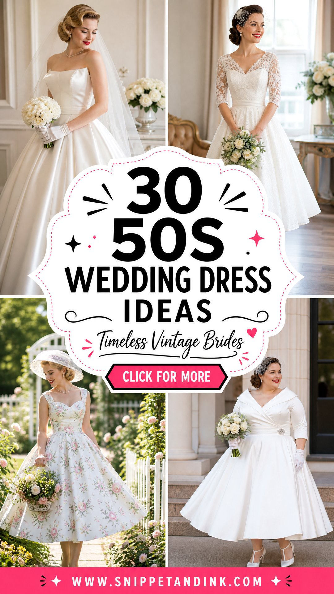 30 50s Wedding Dress Ideas for Timeless Vintage Brides Now - 30 50s Wedding Dress Ideas for Timeless Vintage Brides Now