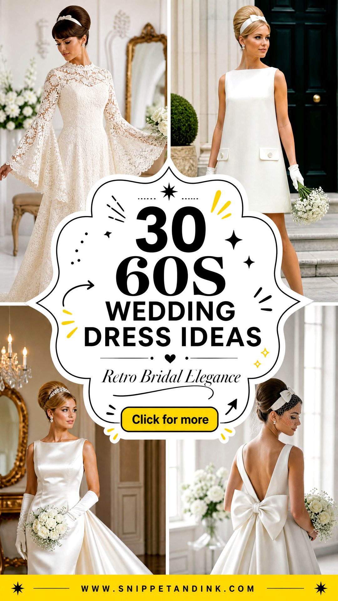30 60s Wedding Dress Ideas for Retro Bridal Elegance - 30 60s Wedding Dress Ideas for Retro Bridal Elegance