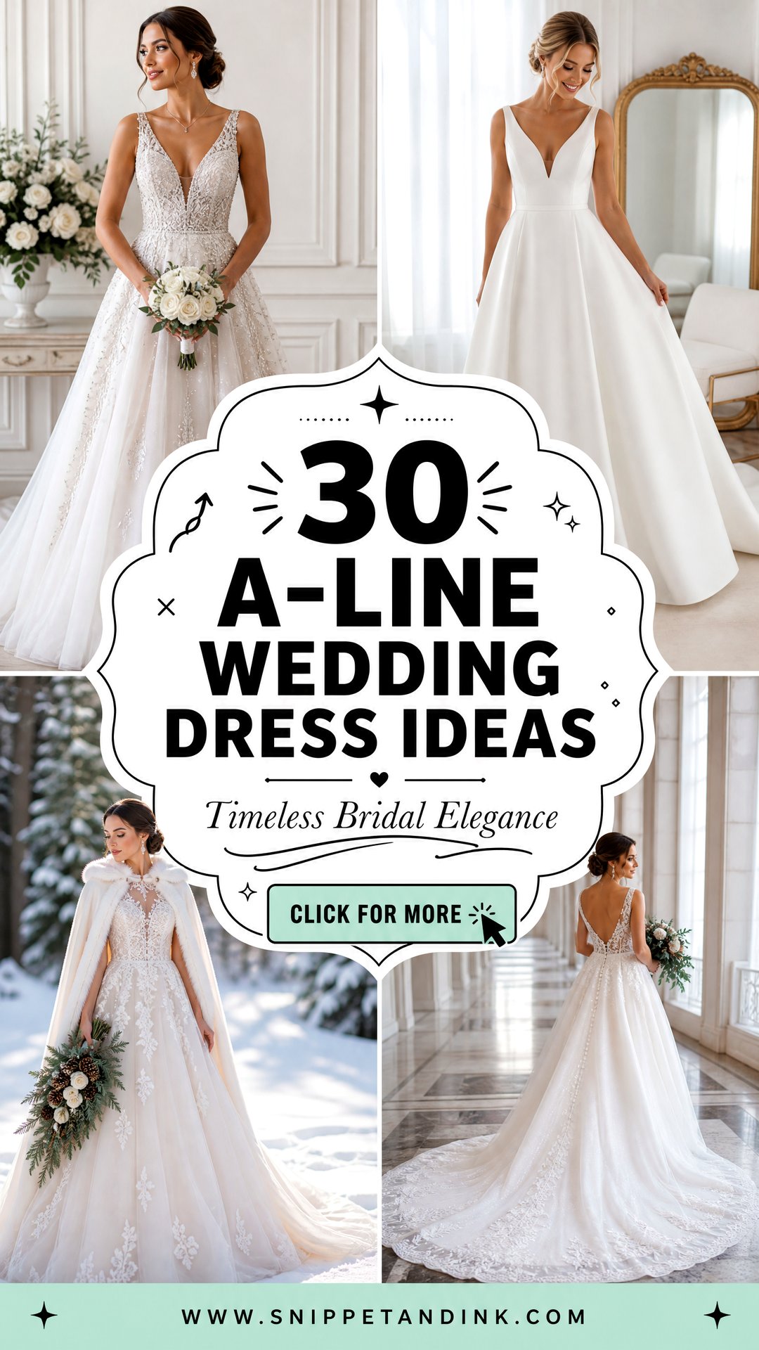 30 A-Line Wedding Dress Ideas for Timeless Bridal Elegance - 30 A-Line Wedding Dress Ideas for Timeless Bridal Elegance