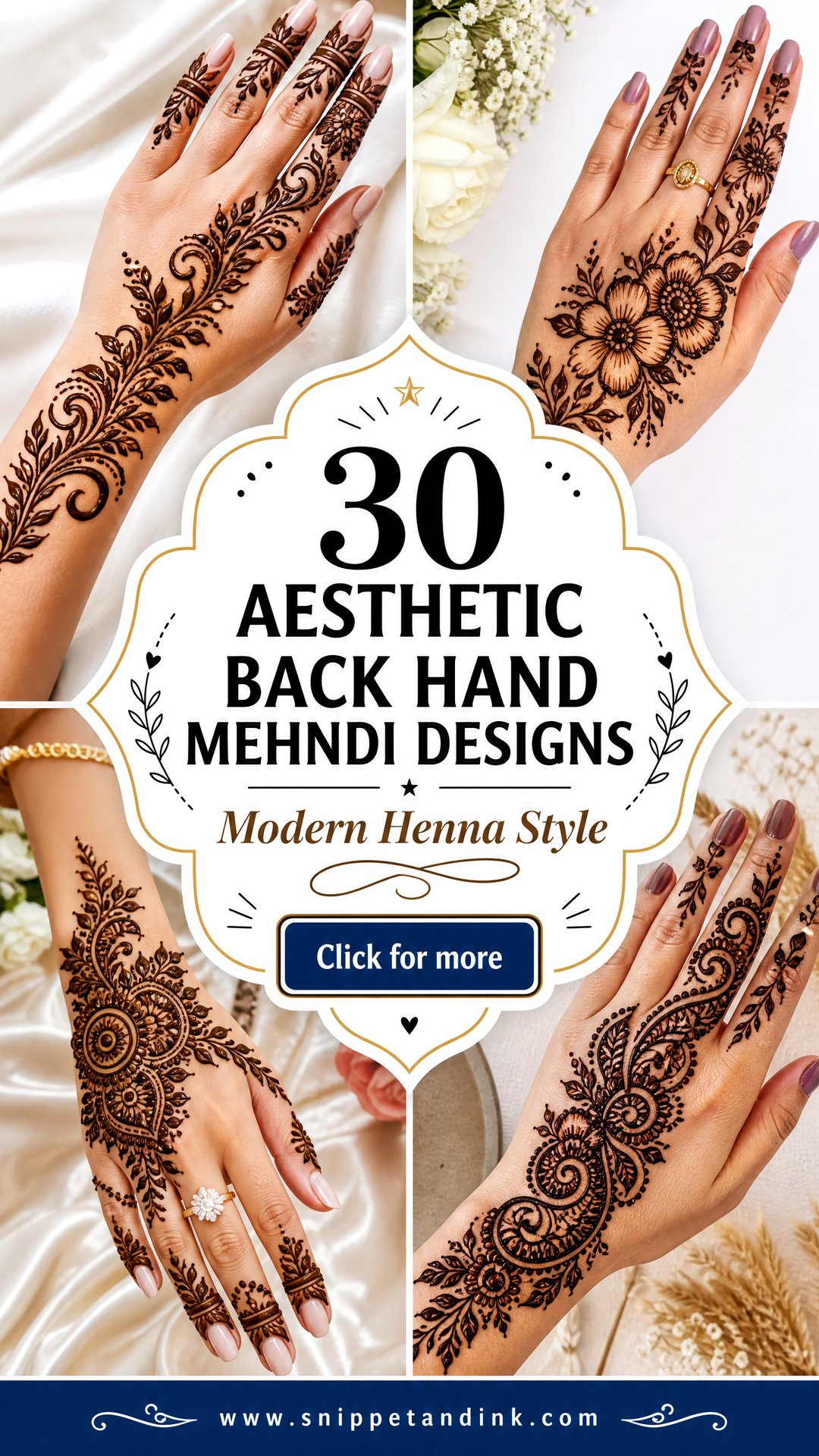 30 Aesthetic Back Hand Mehndi Designs for Modern Style - 30 Aesthetic Back Hand Mehndi Designs for Modern Style