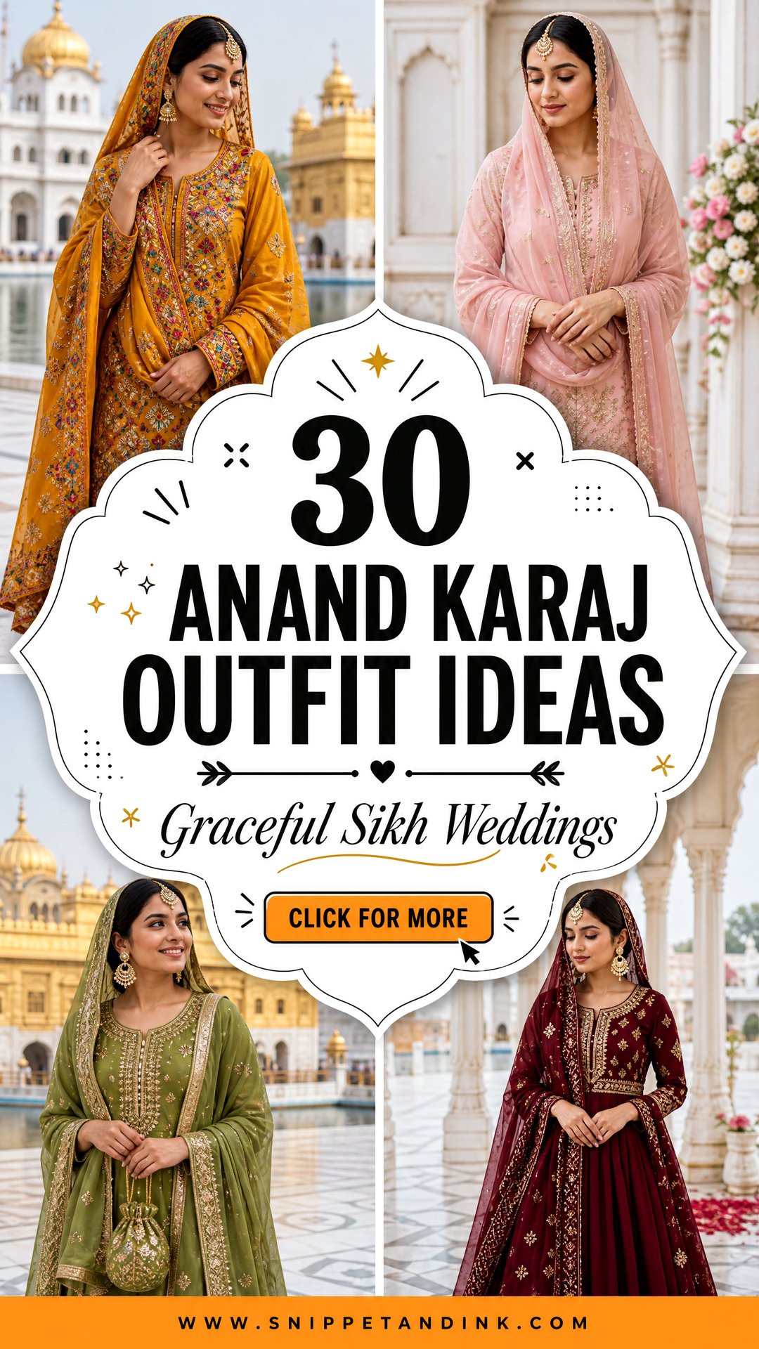 30 Anand Karaj Outfit Ideas for Graceful Sikh Weddings Now - 30 Anand Karaj Outfit Ideas for Graceful Sikh Weddings Now