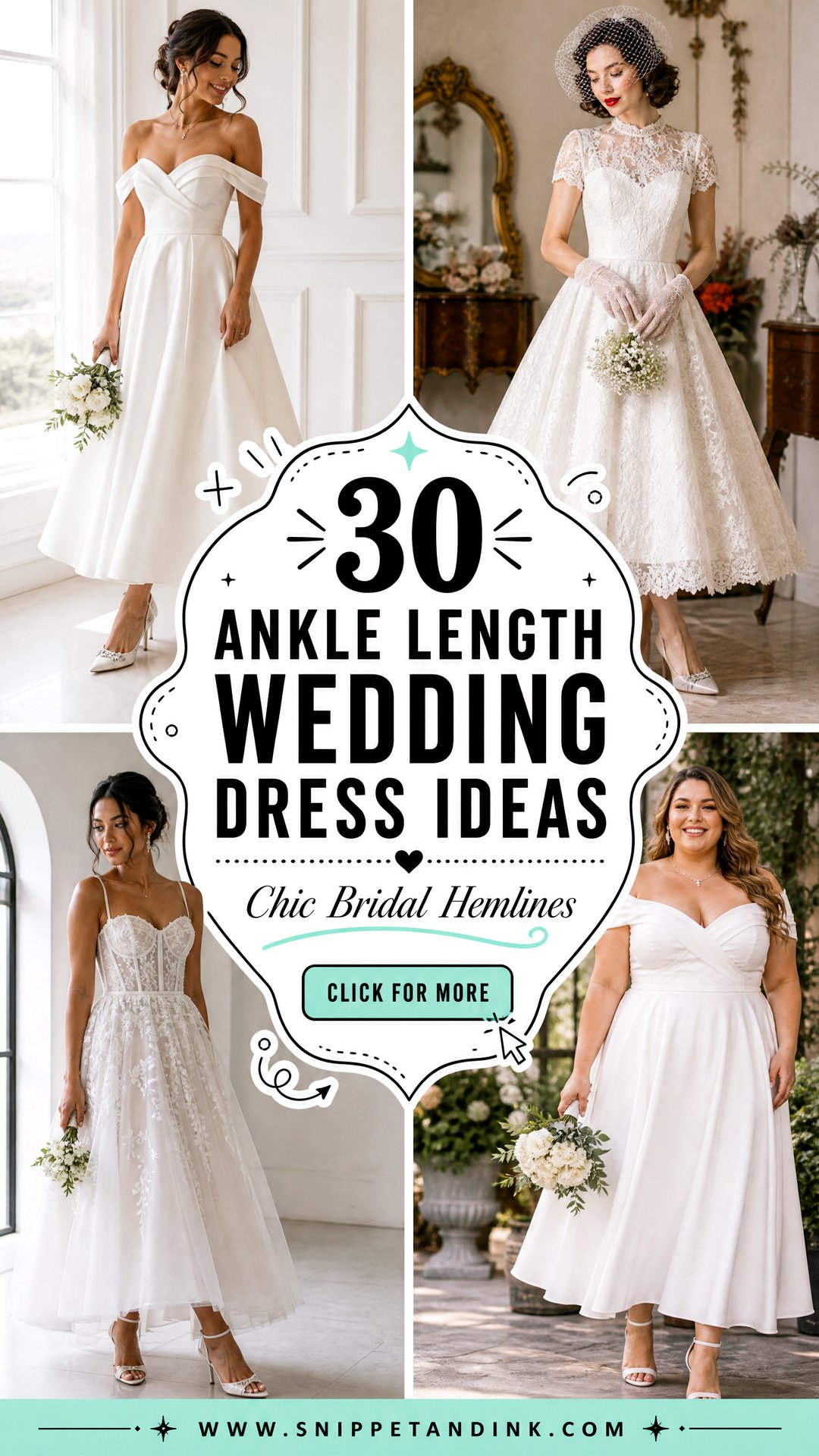 30 Ankle Length Wedding Dress Ideas for Chic Brides - 30 Ankle Length Wedding Dress Ideas for Chic Brides