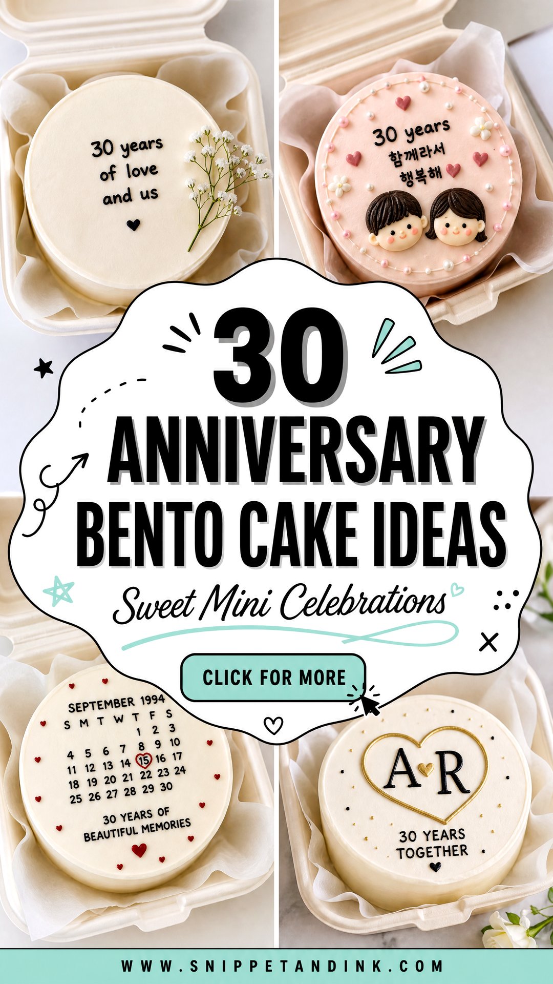 30 Anniversary Bento Cake Ideas for Sweet Celebrations - 30 Anniversary Bento Cake Ideas for Sweet Celebrations