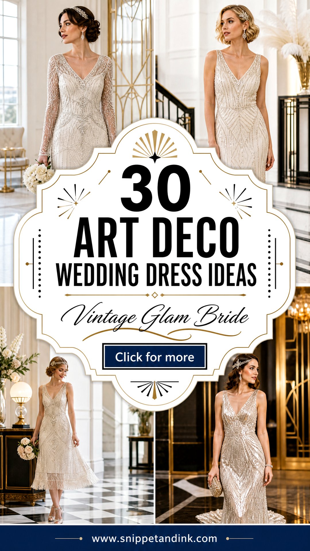 30 Art Deco Wedding Dress Ideas for Vintage Glam Brides - 30 Art Deco Wedding Dress Ideas for Vintage Glam Brides