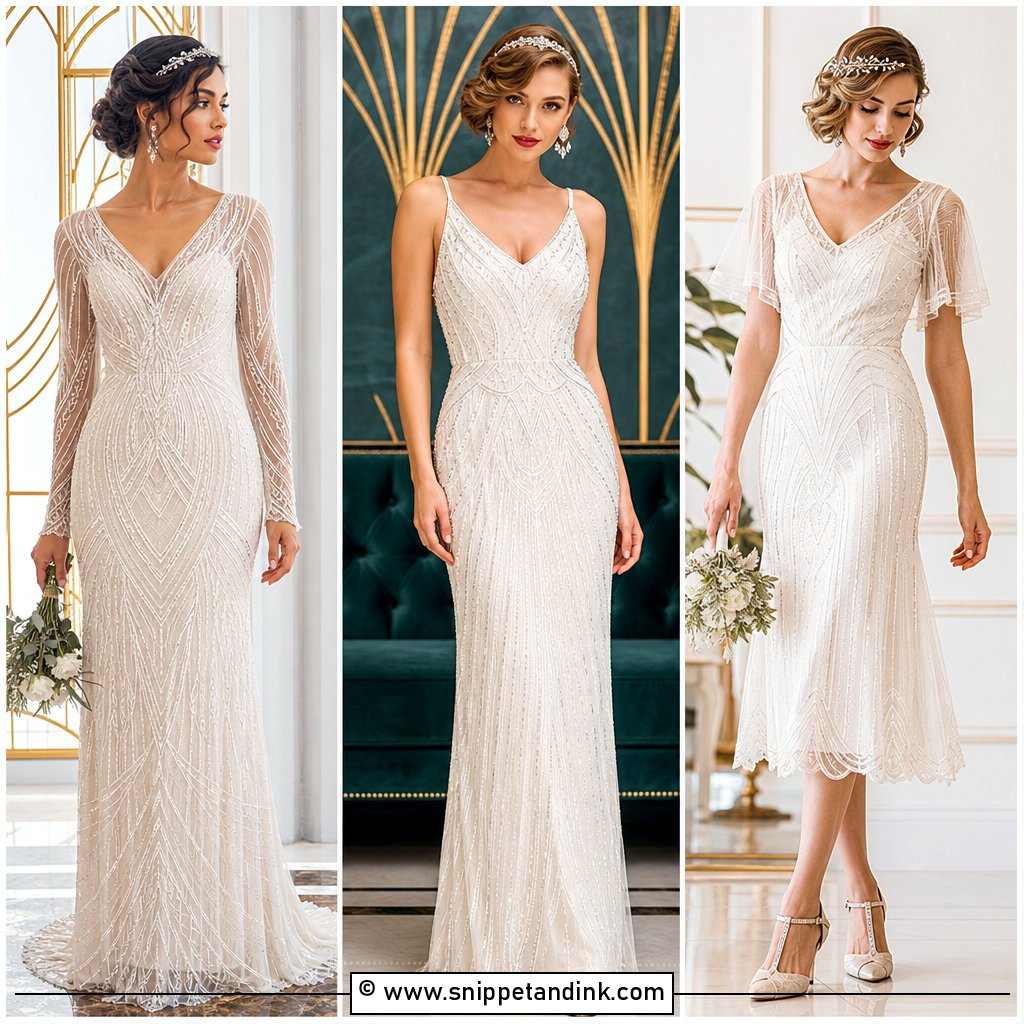 30 Art Deco Wedding Dress Ideas for Vintage Glam Brides