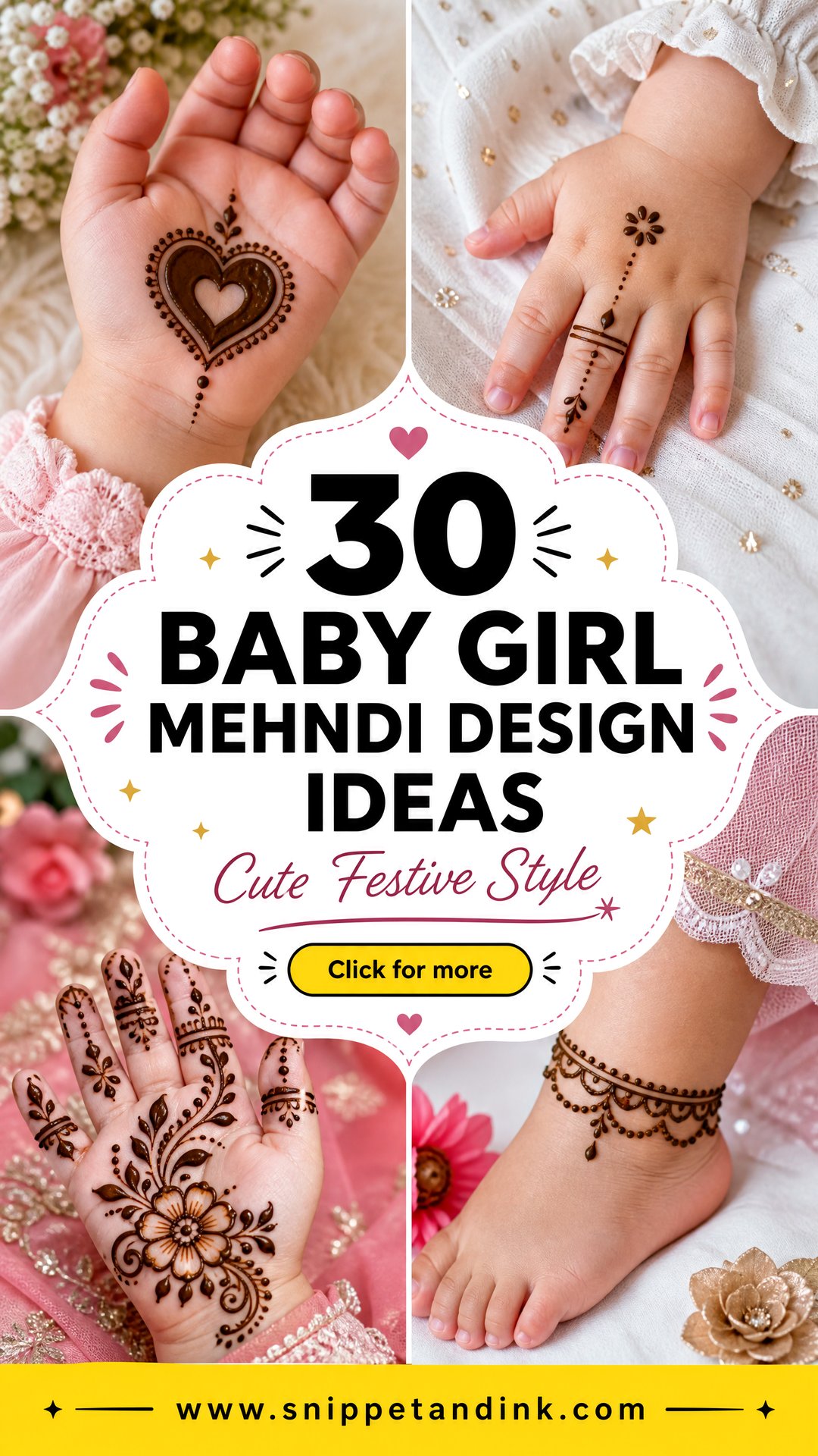 30 Baby Girl Mehndi Design Ideas for Cute Festive Style - 30 Baby Girl Mehndi Design Ideas for Cute Festive Style