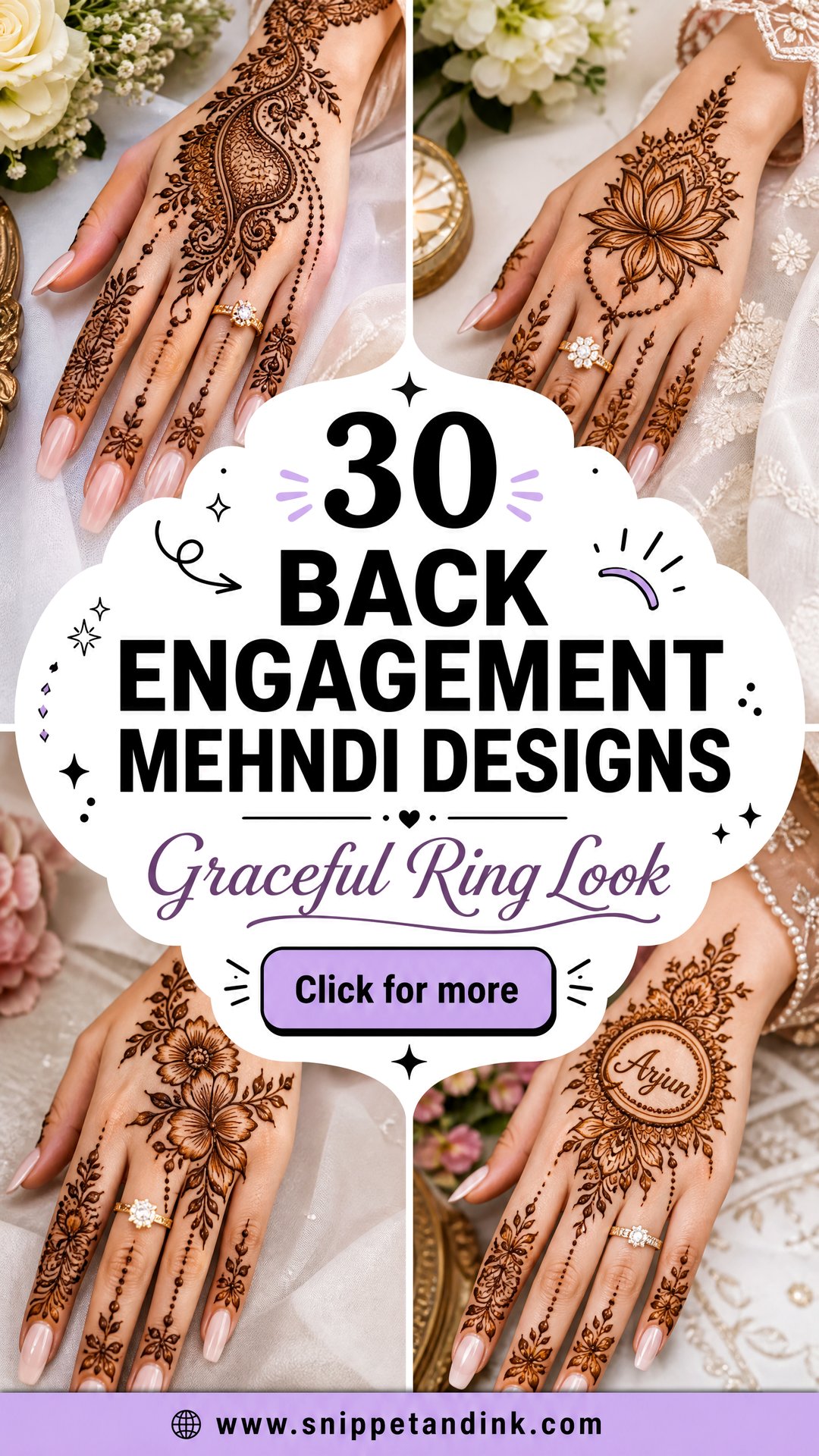 30 Back Engagement Mehndi Designs for a Graceful Look - 30 Back Engagement Mehndi Designs for a Graceful Look