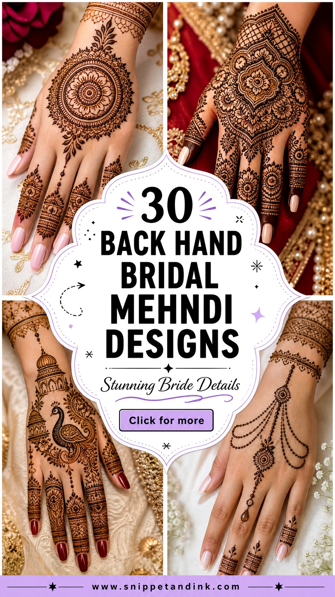 30 Back Hand Bridal Mehndi Designs for Stunning Brides - 30 Back Hand Bridal Mehndi Designs for Stunning Brides