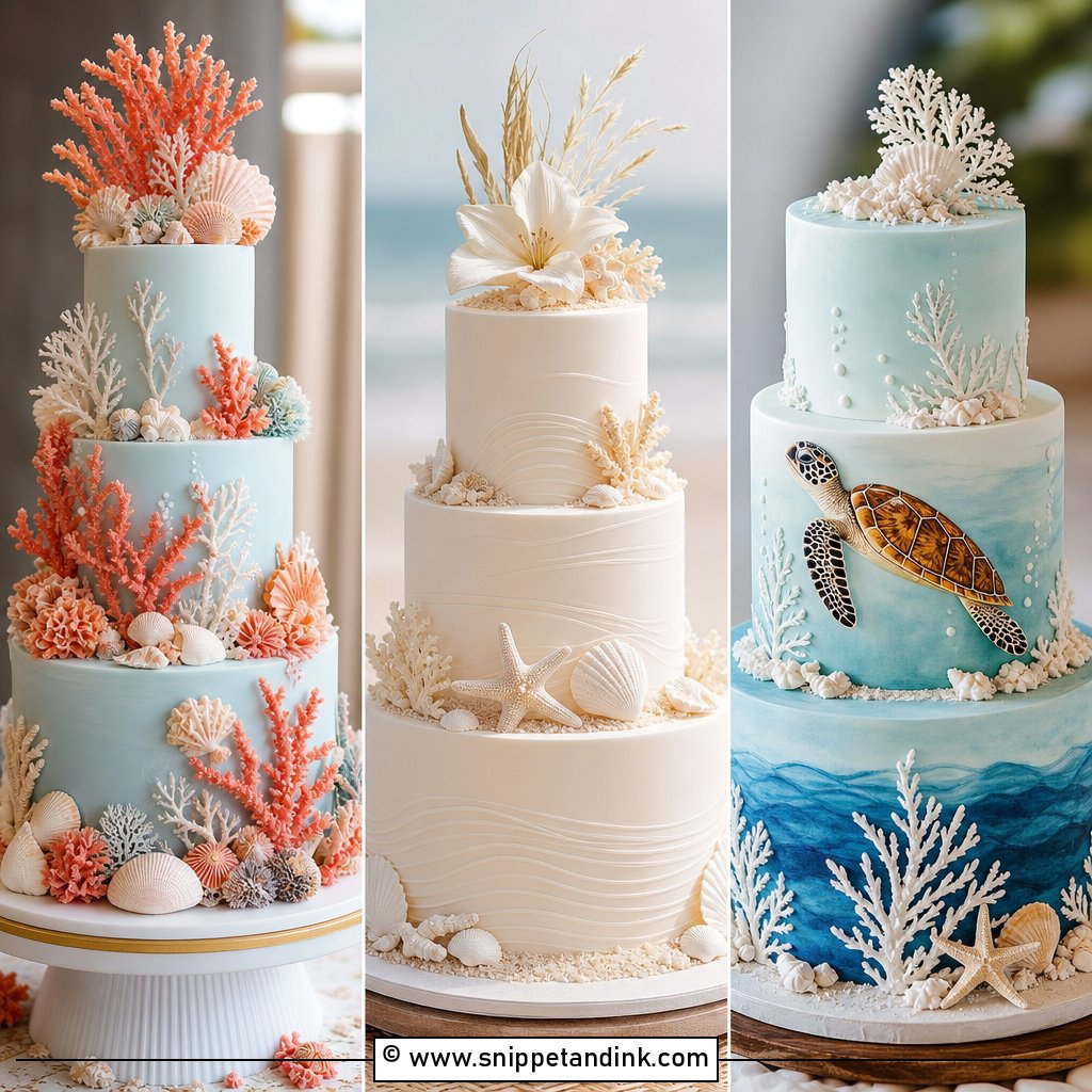 30 Beach Theme Cake Ideas for Wedding Coastal Magic