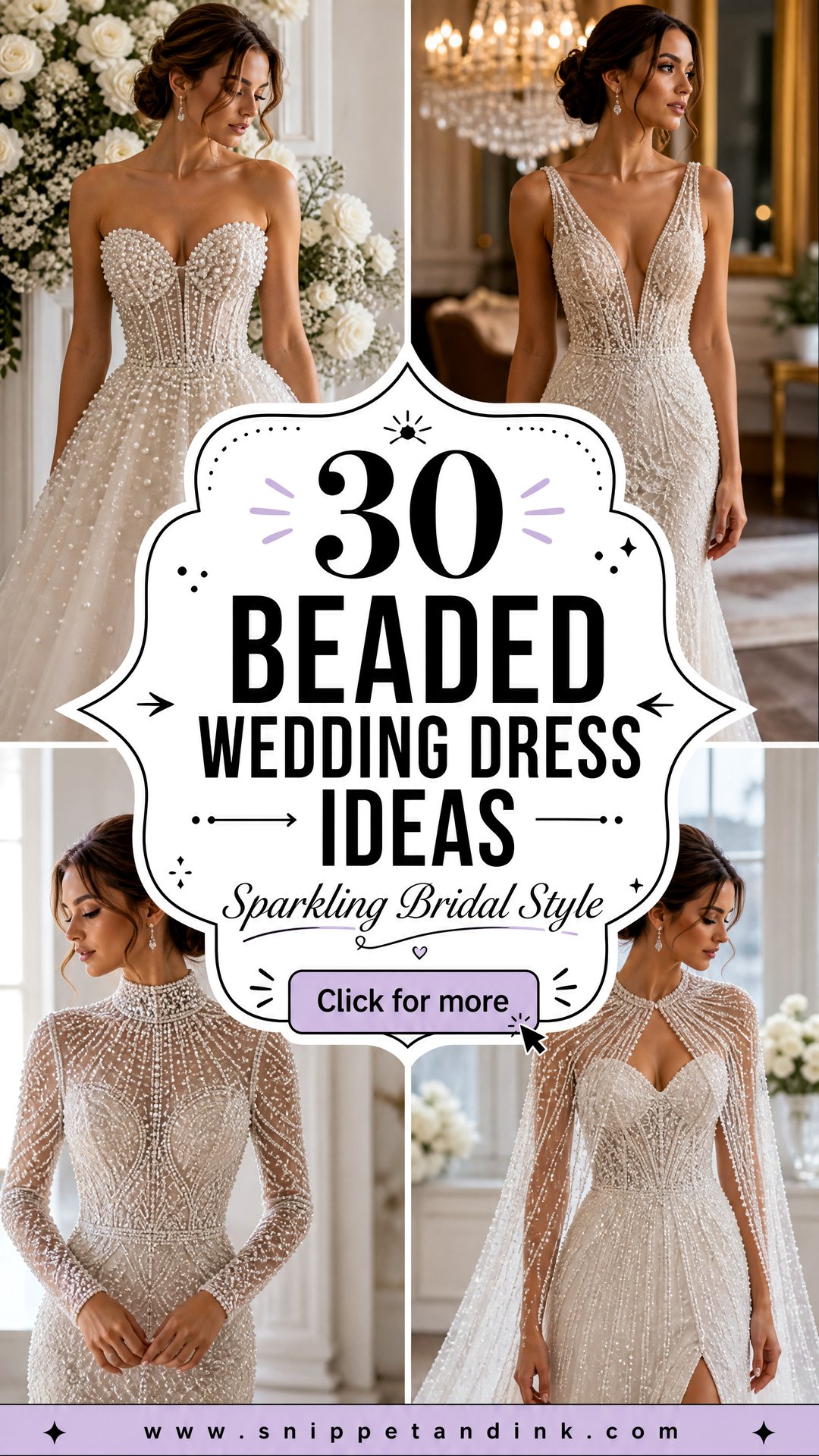 30 Beaded Wedding Dress Ideas for Sparkling Bridal Style - 30 Beaded Wedding Dress Ideas for Sparkling Bridal Style