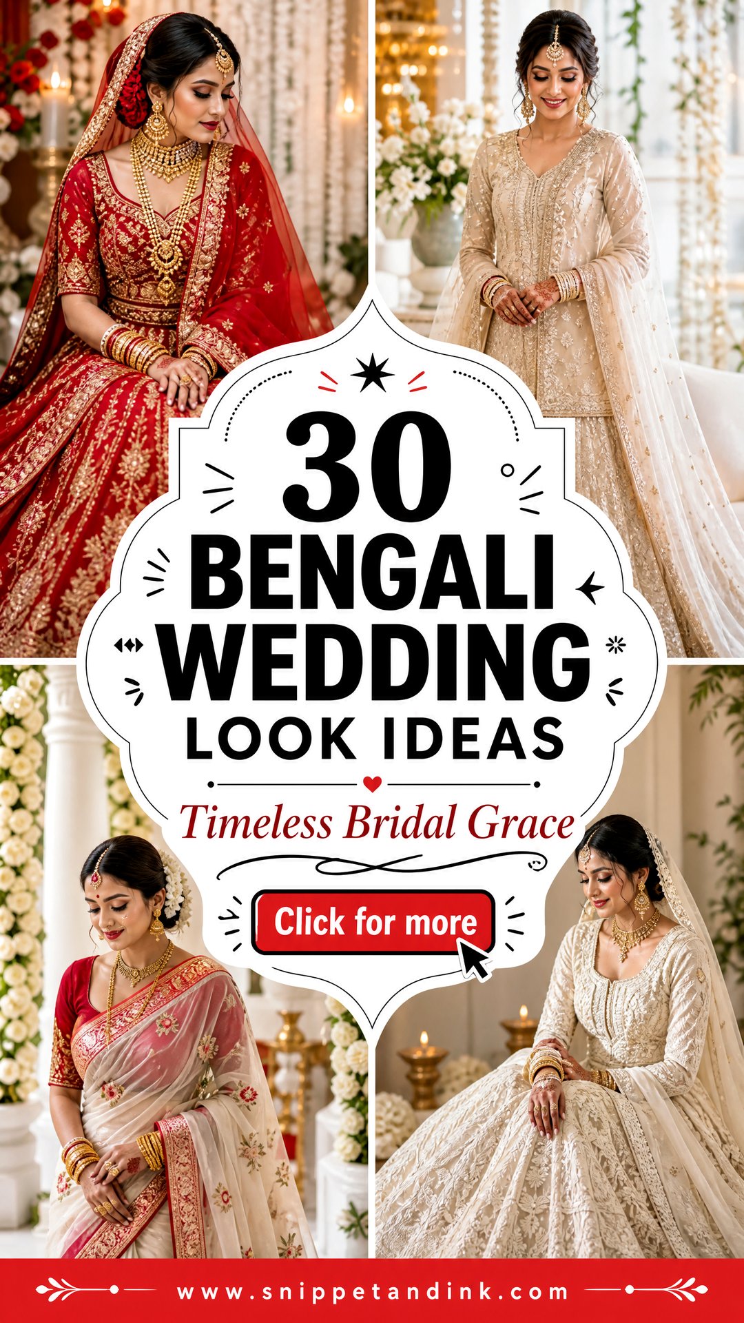 30 Bengali Wedding Look Ideas for Timeless Bridal Style - 30 Bengali Wedding Look Ideas for Timeless Bridal Style