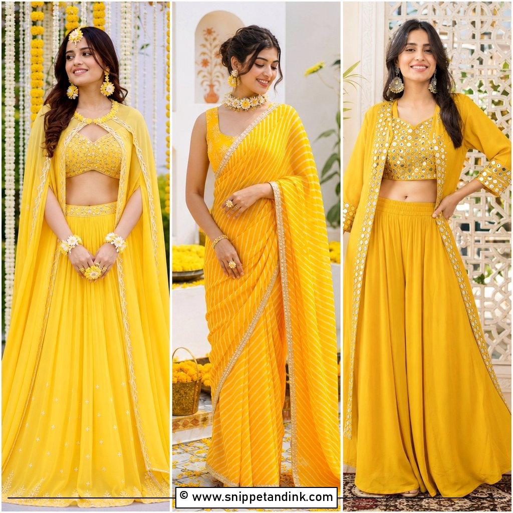 30 Best Haldi Outfits for Brides Radiant Mehndi Looks
