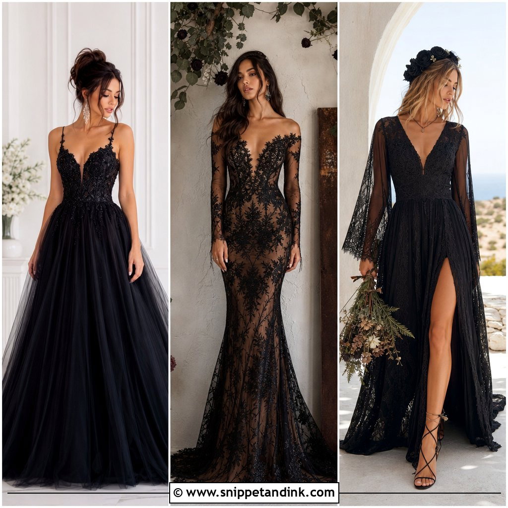 30 Black Bridal Dresses: Bold Bridal Looks for Modern Brides