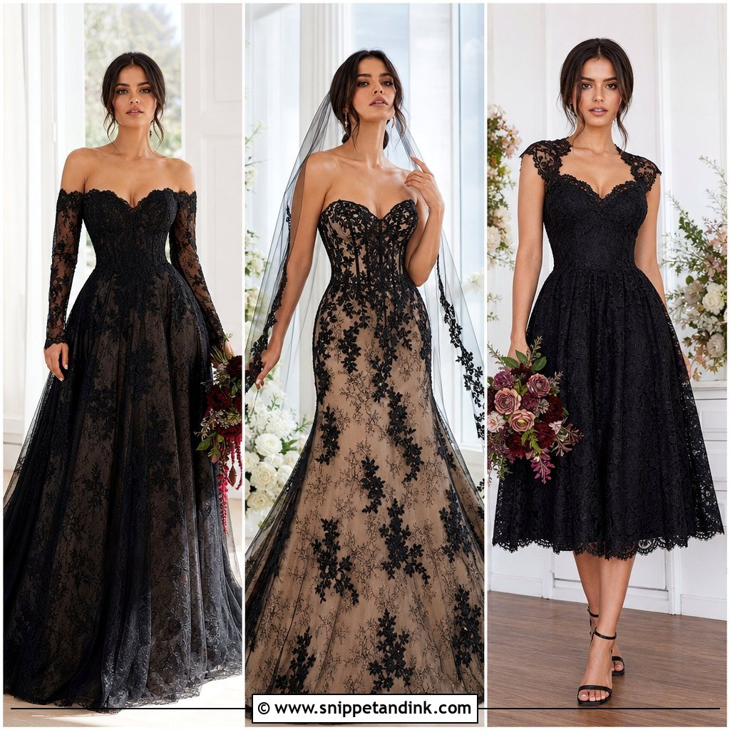 30 Black Lace Wedding Dress Ideas