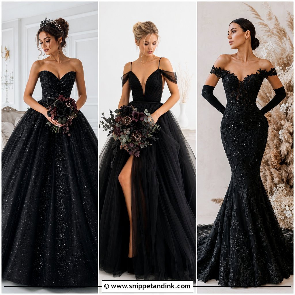 30 Black Wedding Dress Ideas