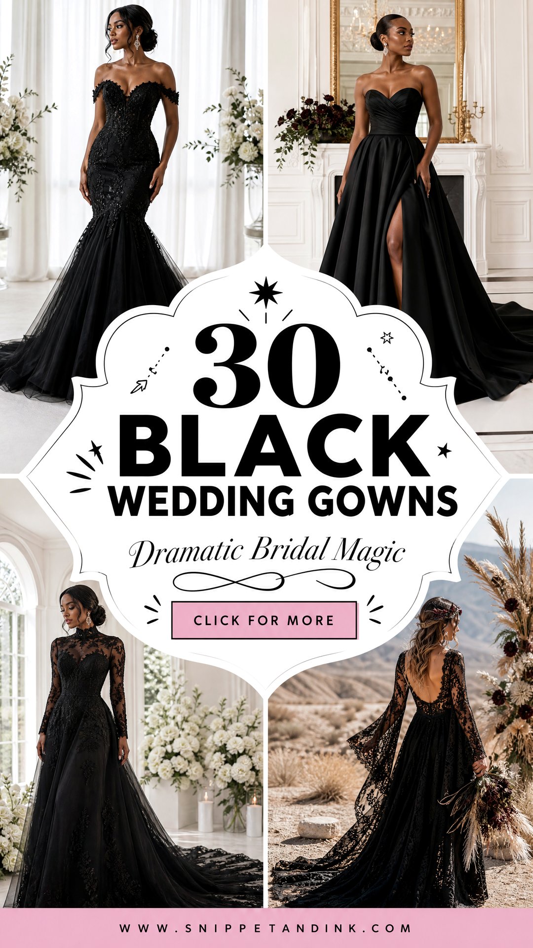 30 Black Wedding Gowns Bold Styles for Dramatic Brides - 30 Black Wedding Gowns: Bold Styles for Dramatic Brides