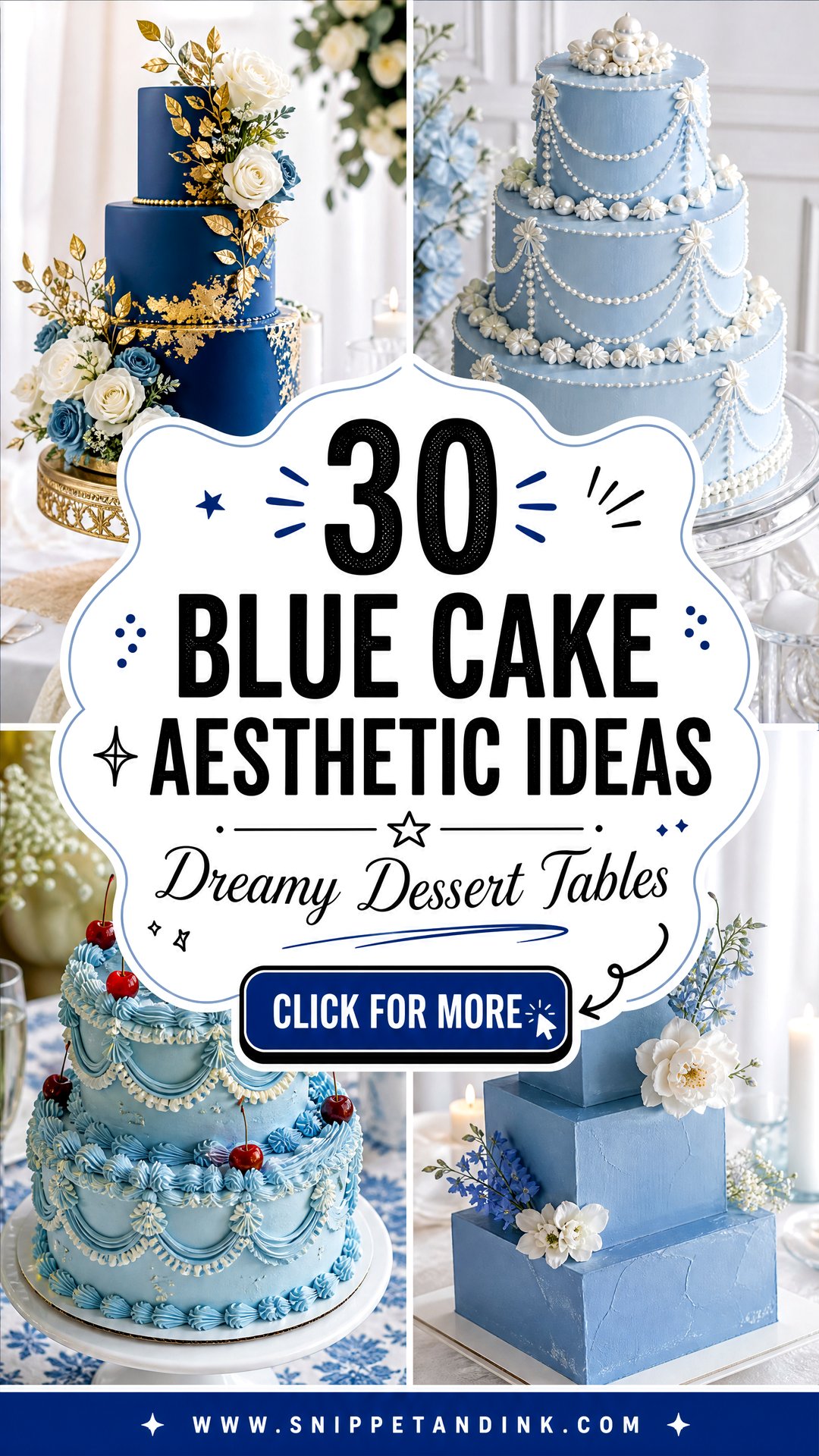 30 Blue Cake Aesthetic Ideas for Wedding Dessert Tables - 30 Blue Cake Aesthetic Ideas for Wedding Dessert Tables