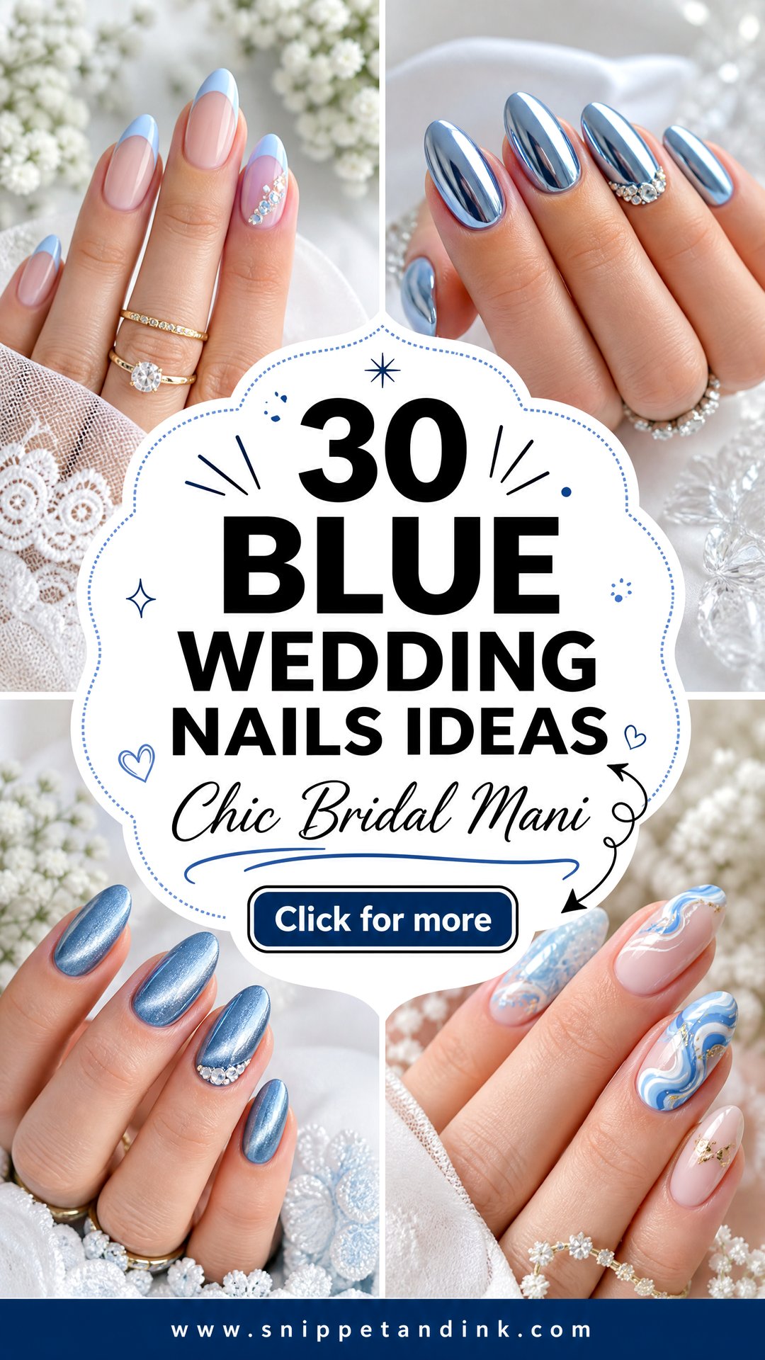 30 Blue Wedding Nails for Chic Bridal Manicure Ideas - 30 Blue Wedding Nails for Chic Bridal Manicure Ideas