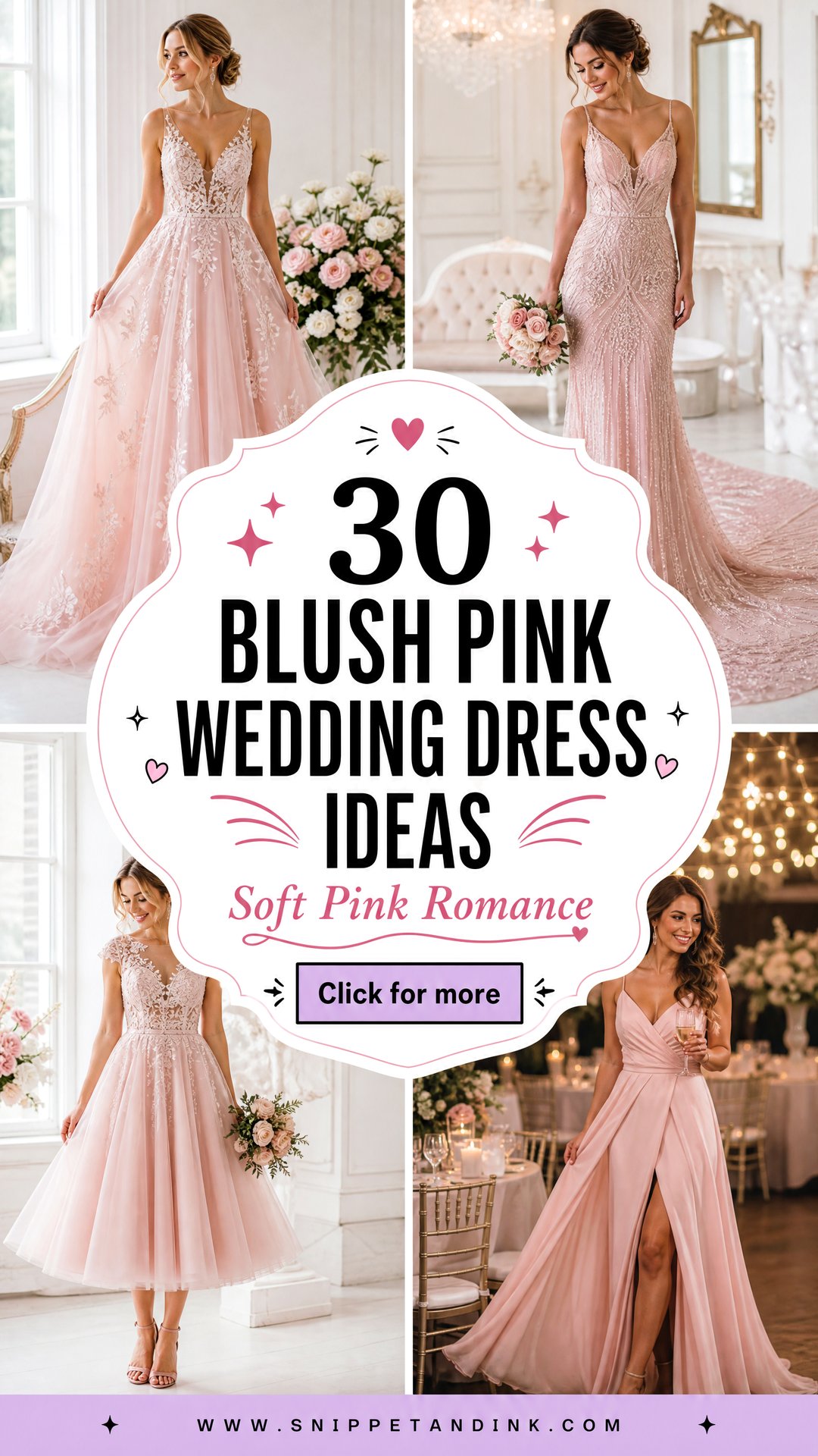 30 Blush Pink Wedding Dress Ideas for Romantic Brides - 30 Blush Pink Wedding Dress Ideas for Romantic Brides