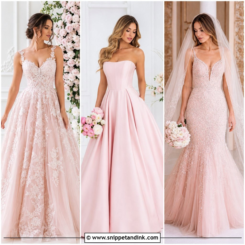 30 Blush Pink Wedding Dress Ideas