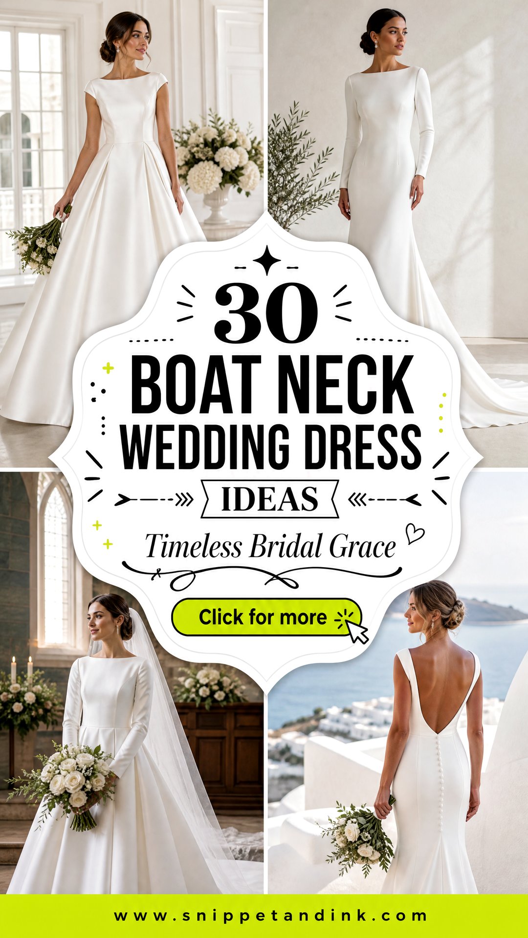 30 Boat Neck Wedding Dress Ideas for Timeless Bridal Style - 30 Boat Neck Wedding Dress Ideas for Timeless Bridal Style